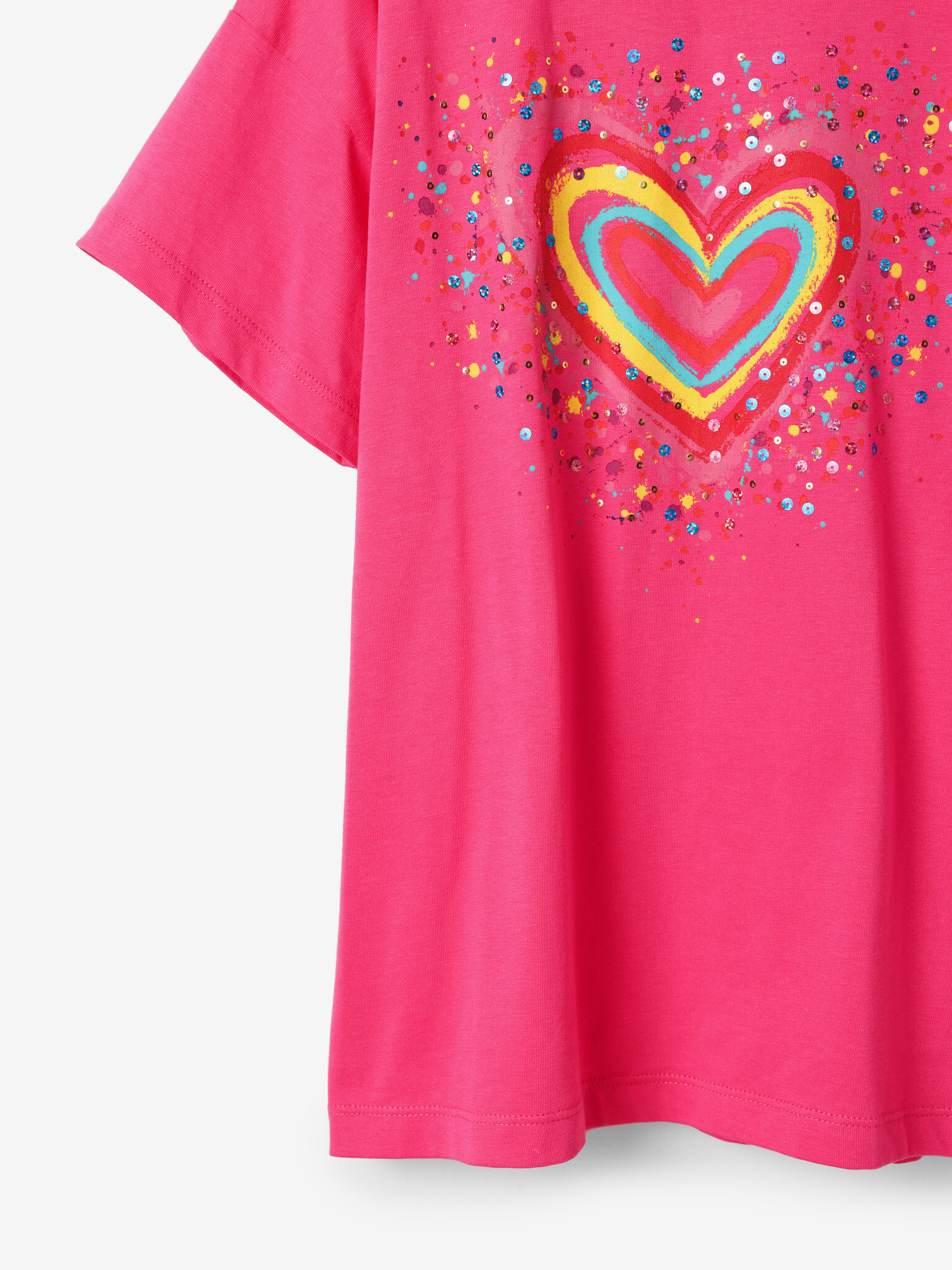 Desigual Heart Tricou pentru copii Roz - Pled.ro