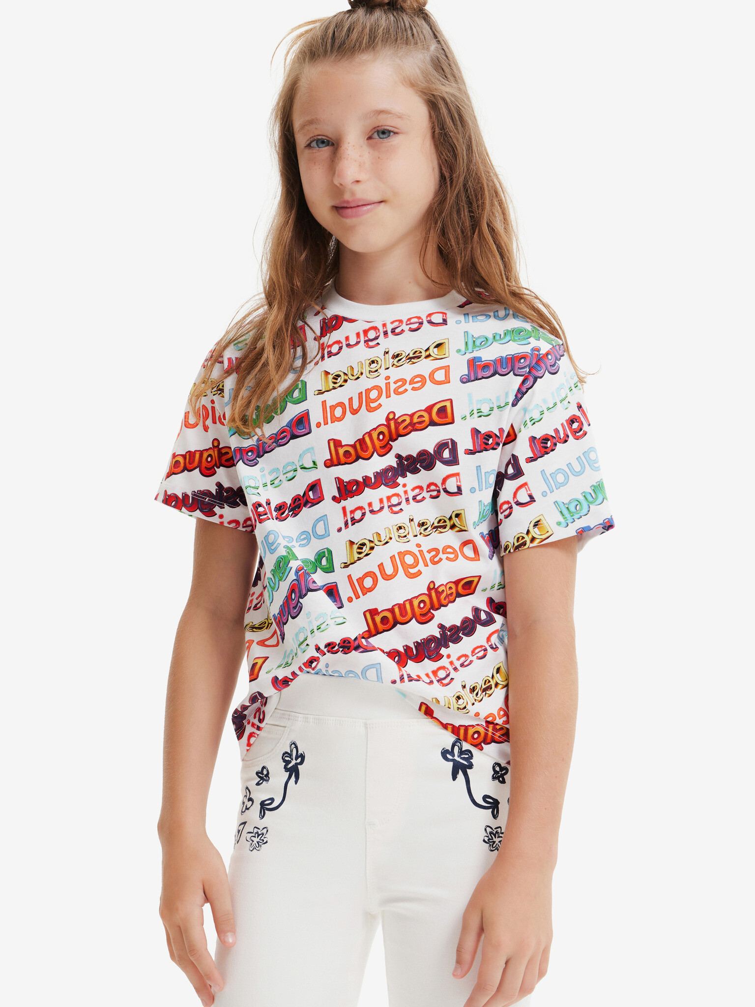 Desigual Logomania Tricou pentru copii Alb - Pled.ro