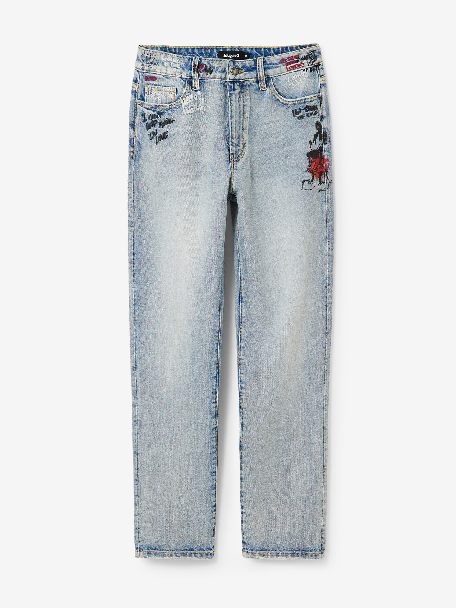 Desigual Mickey Rock Jeans Albastru - Pled.ro