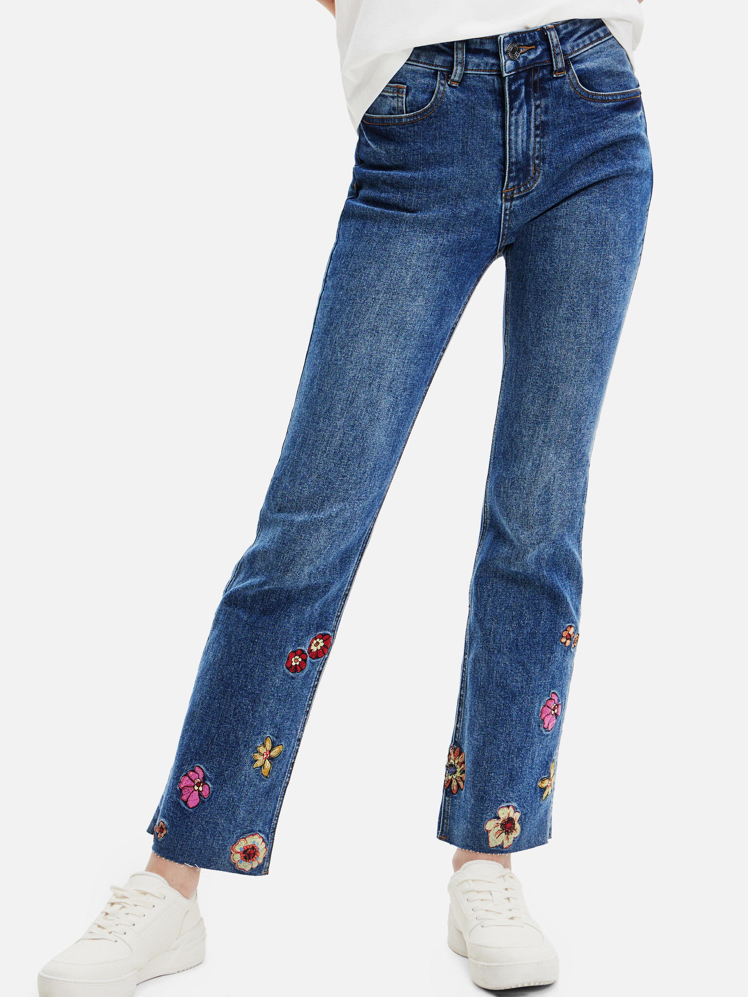 Desigual Nicole Jeans Albastru - Pled.ro