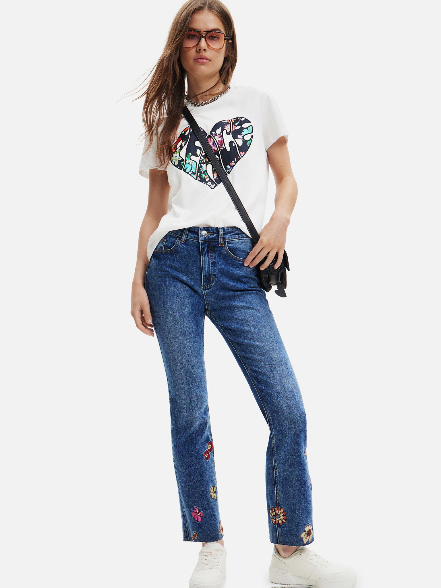 Desigual Nicole Jeans Albastru - Pled.ro