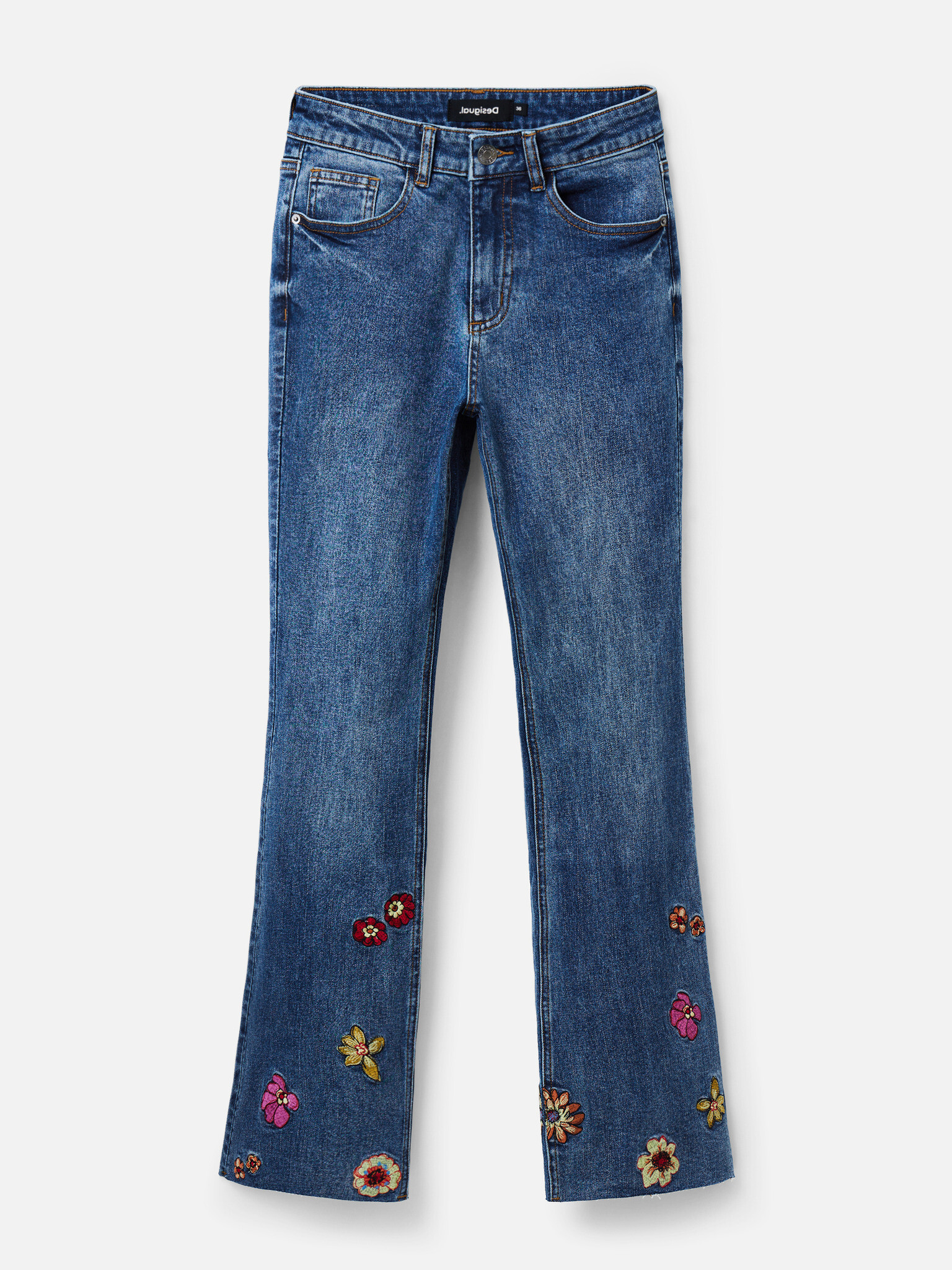 Desigual Nicole Jeans Albastru - Pled.ro