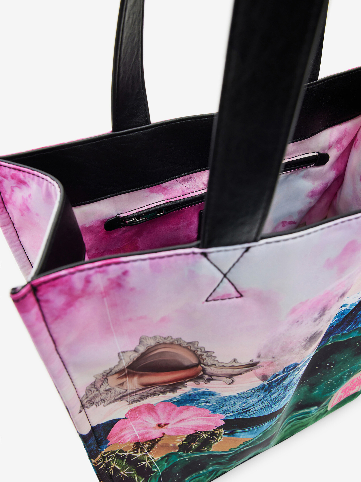 Desigual Paisaje Surreal Shopper Geantă Roz - Pled.ro