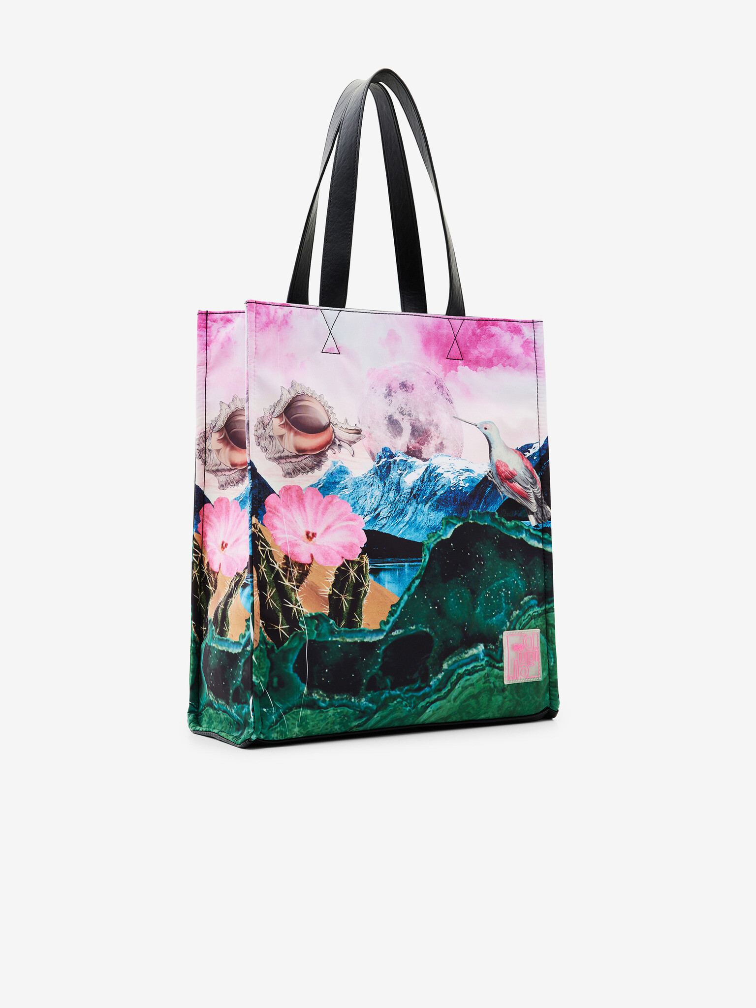 Desigual Paisaje Surreal Shopper Geantă Roz - Pled.ro