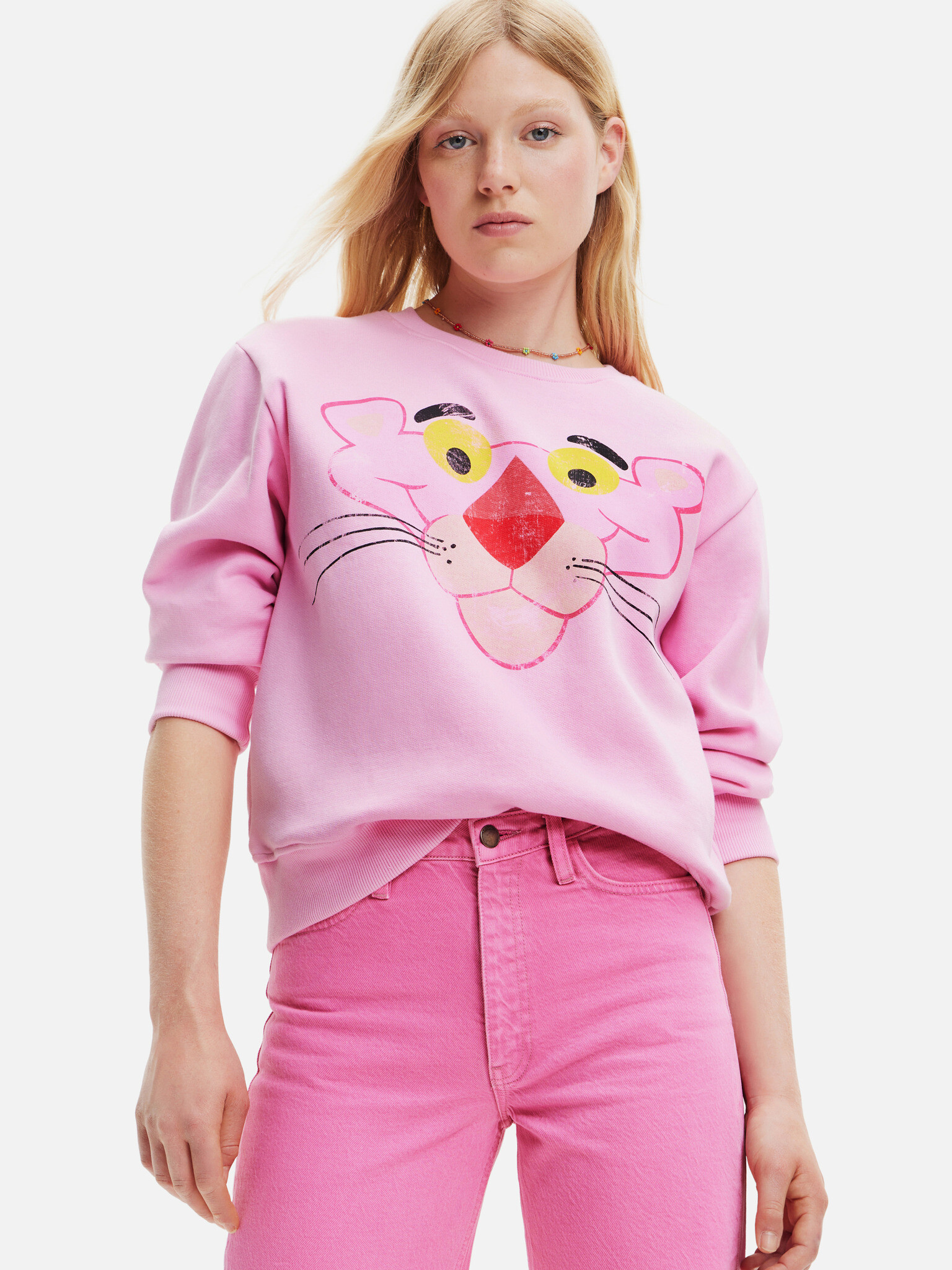 Desigual Pink Panther Hanorac Roz - Pled.ro