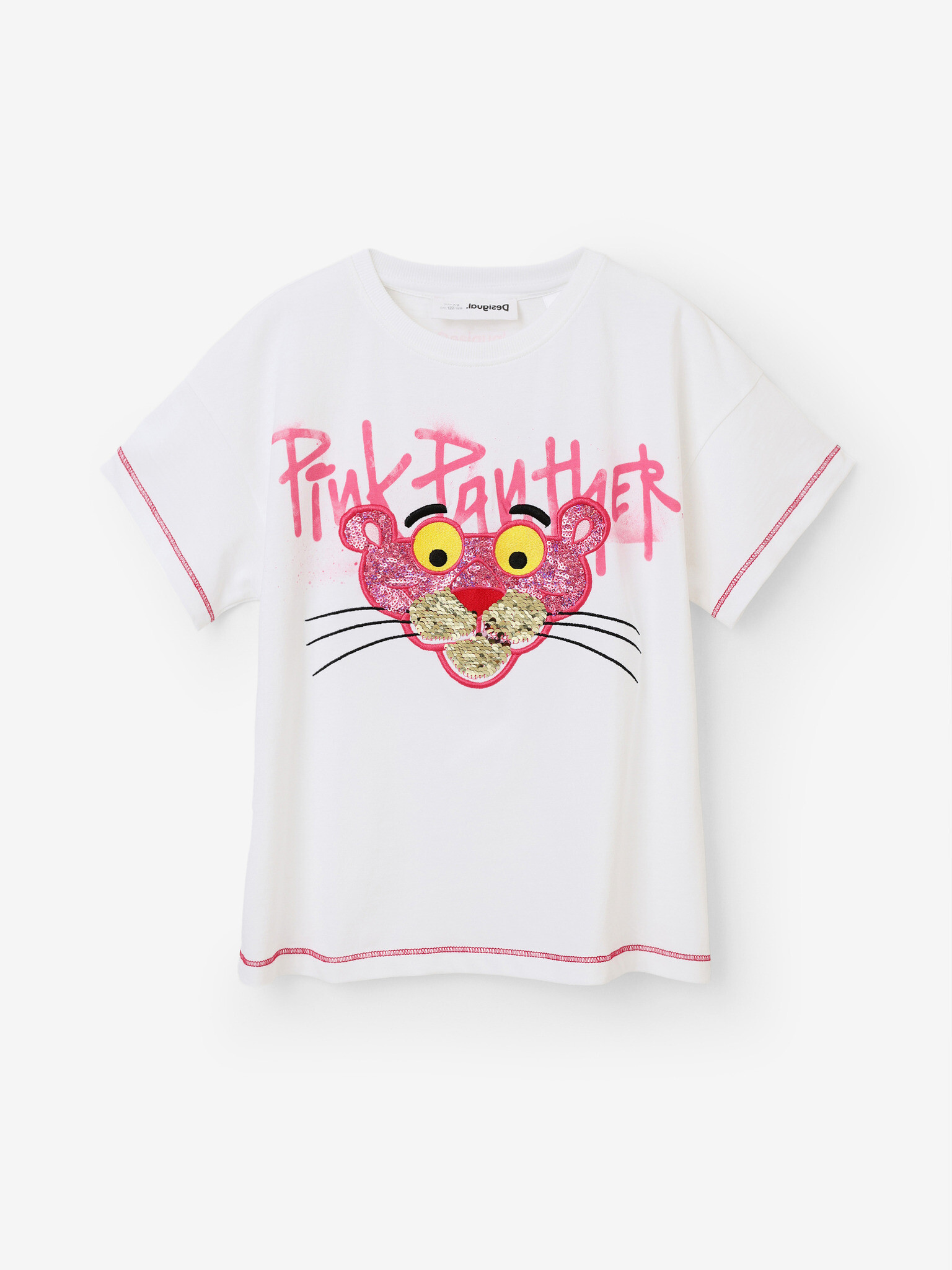 Desigual Pink Panther Tricou pentru copii Alb - Pled.ro