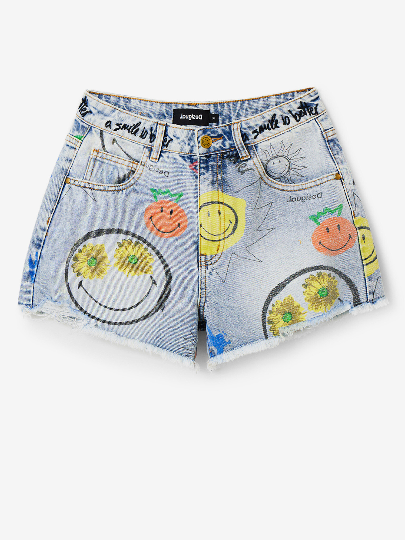 Desigual Smiley Pantaloni scurți Albastru - Pled.ro