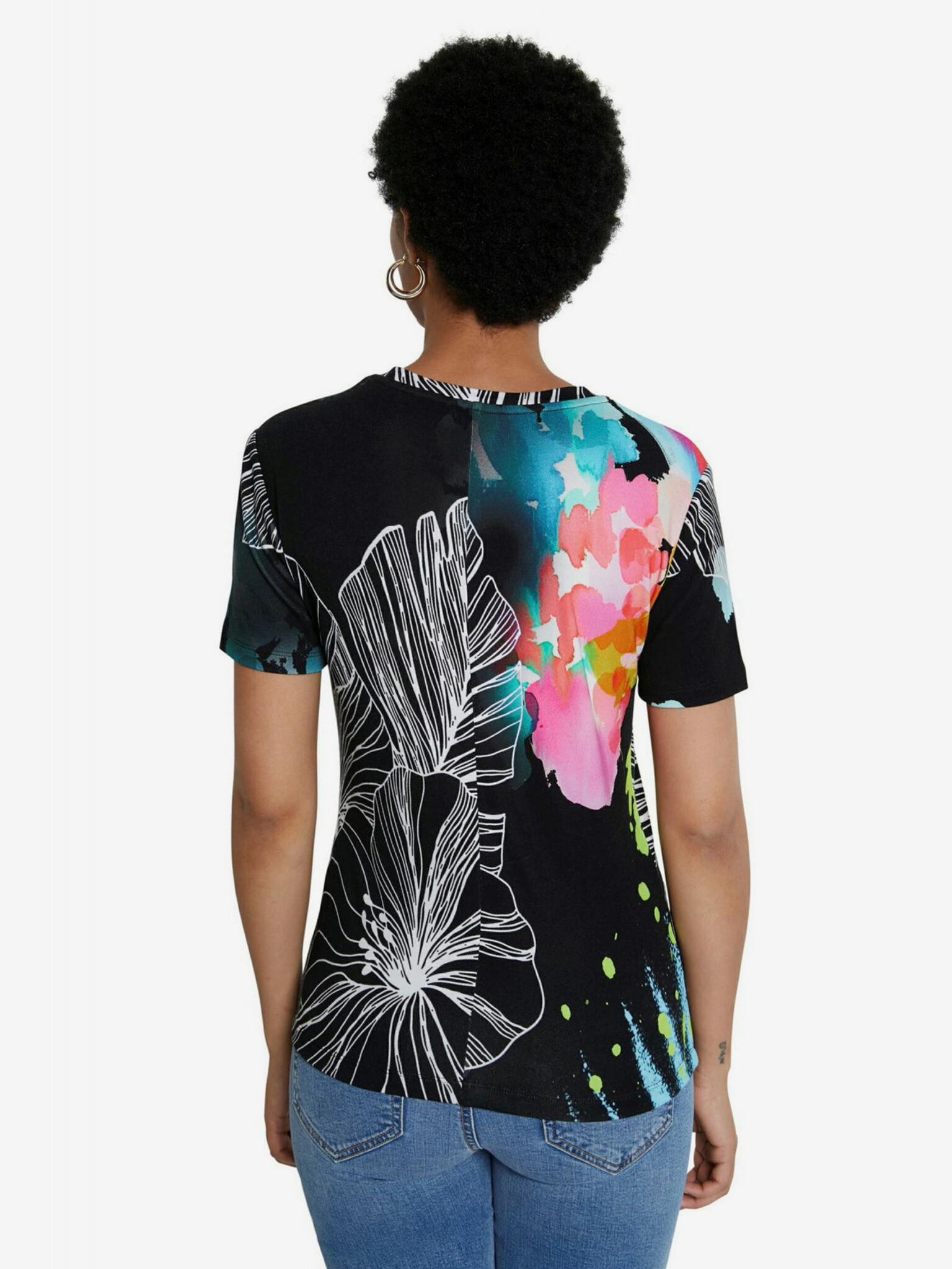 Desigual TS Leaves Tricou Negru - Pled.ro