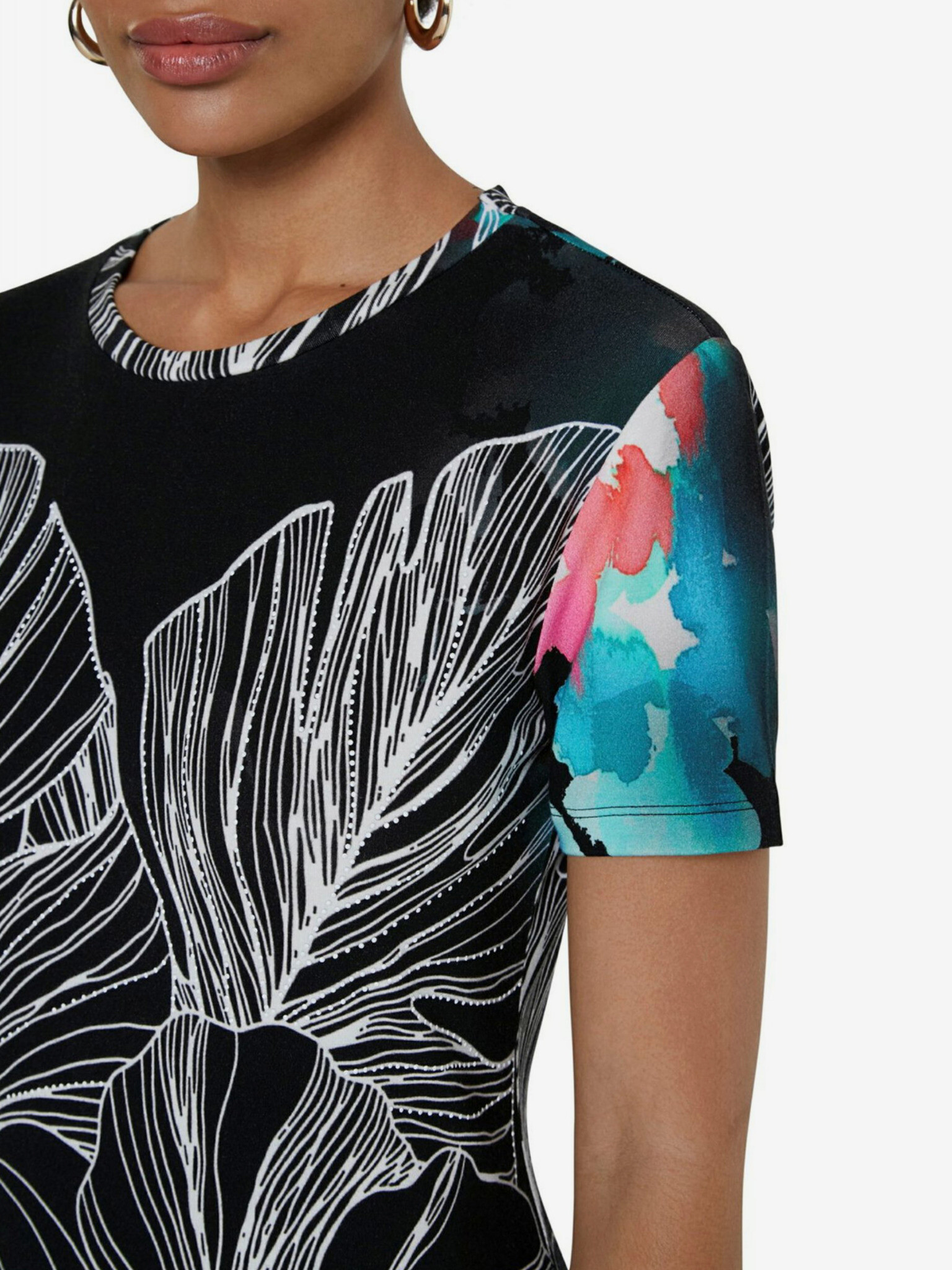 Desigual TS Leaves Tricou Negru - Pled.ro