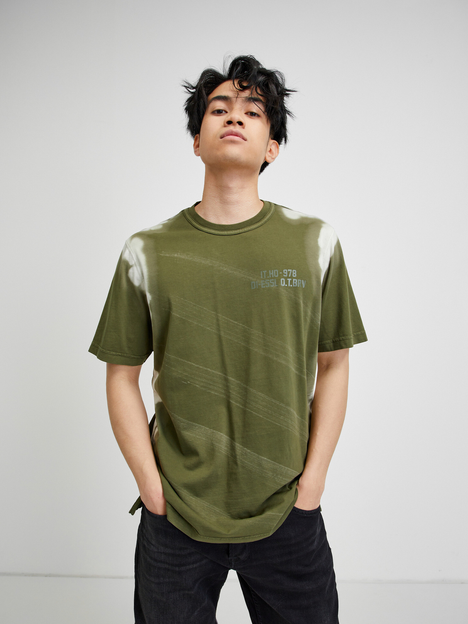 Diesel Jubind-Slits Tricou Verde - Pled.ro