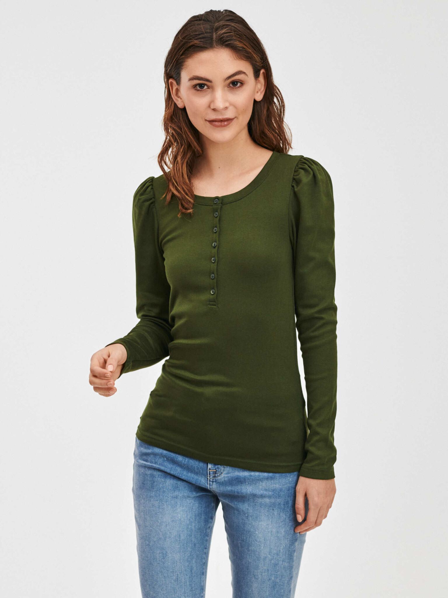 GAP Modern Henley Tricou Verde - Pled.ro