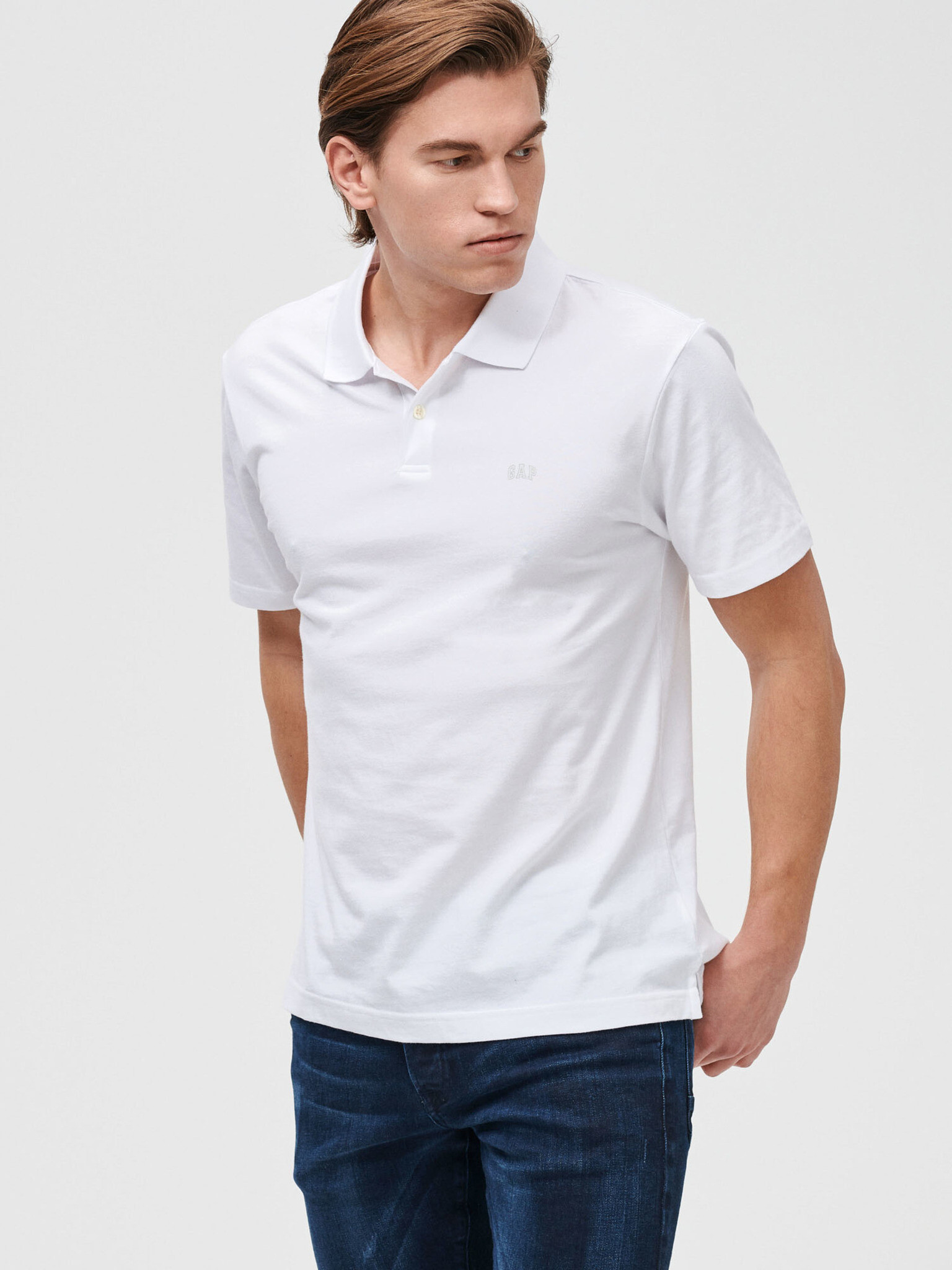 GAP Polo Tricou Alb - Pled.ro