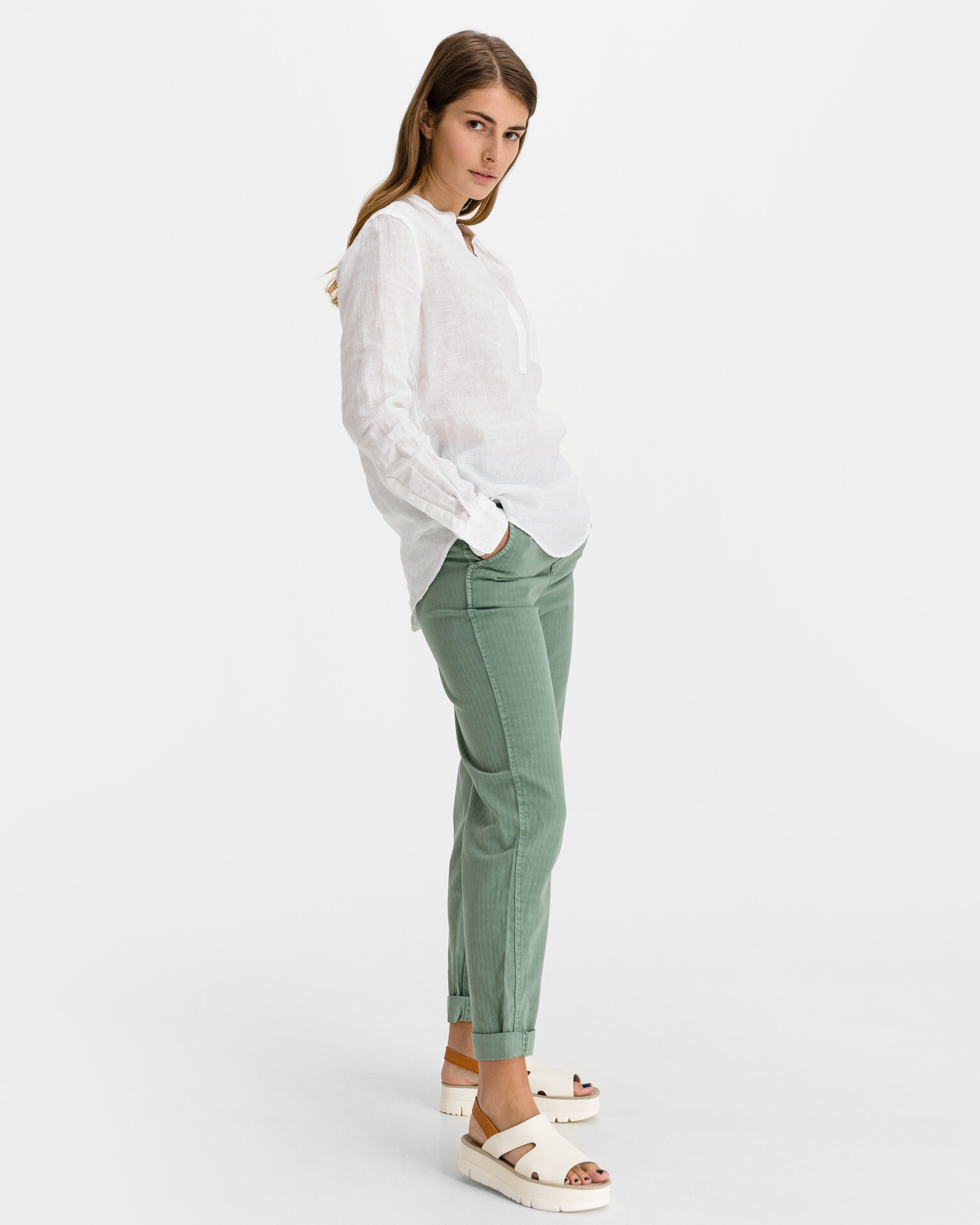 GAP Pull On Paperbag Pantaloni Verde - Pled.ro