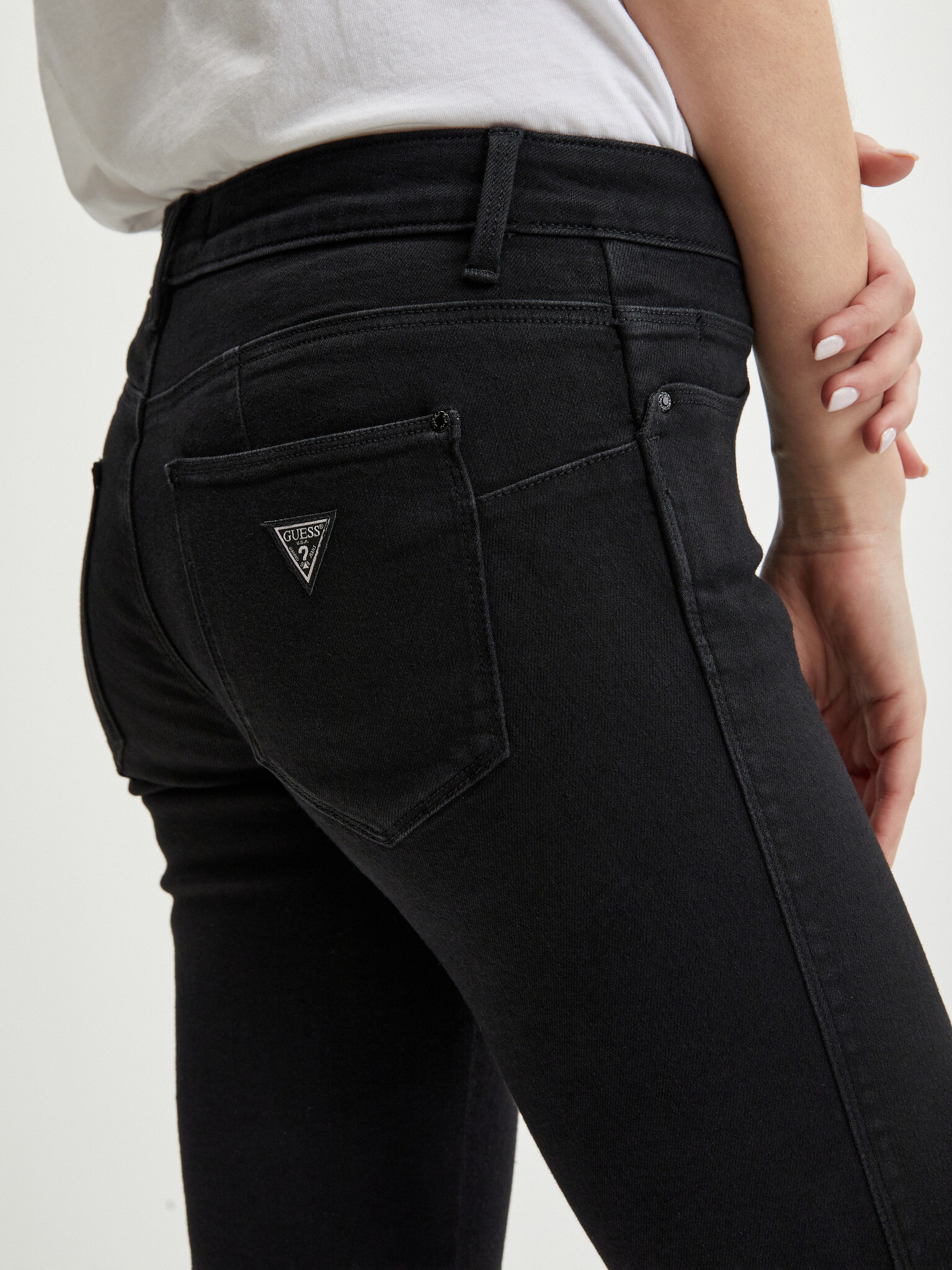 Guess Curve X Jeans Negru - Pled.ro