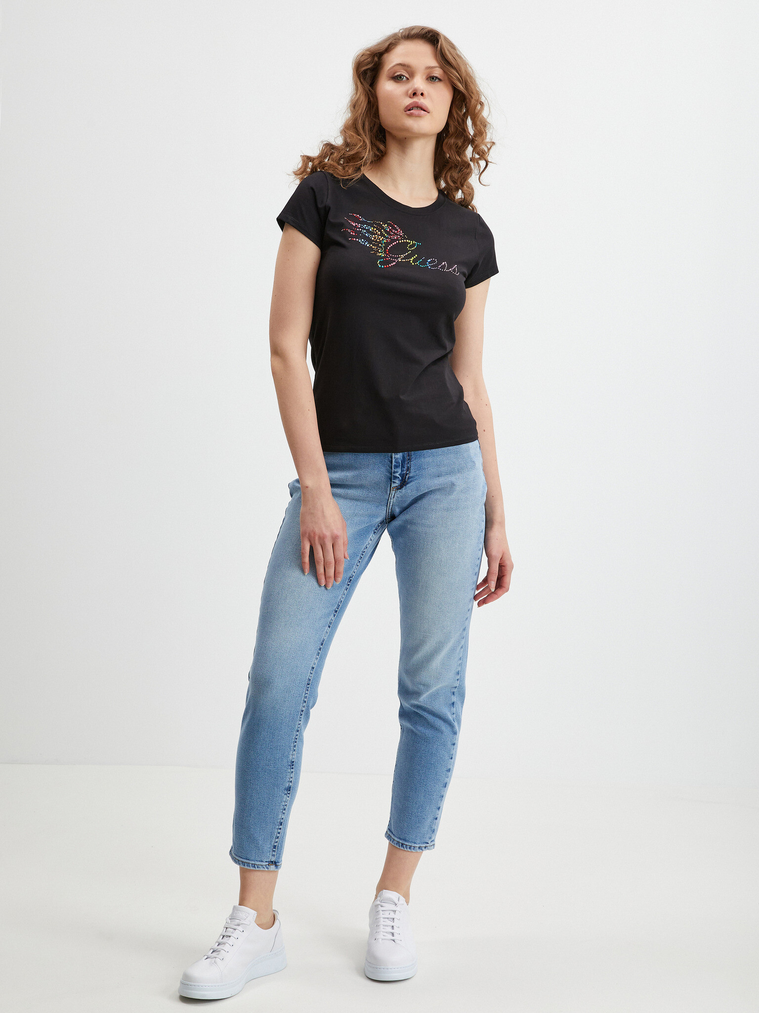 Guess Flame Tricou Negru - Pled.ro