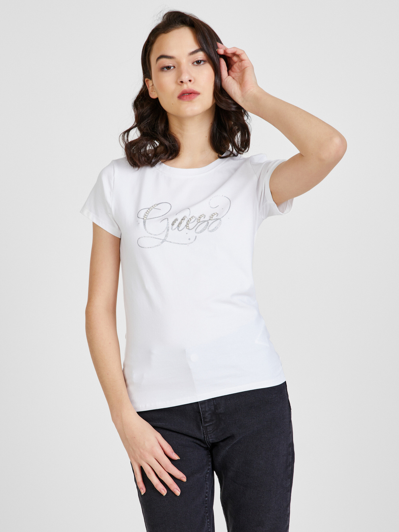 Guess Glitzy Tricou Alb - Pled.ro