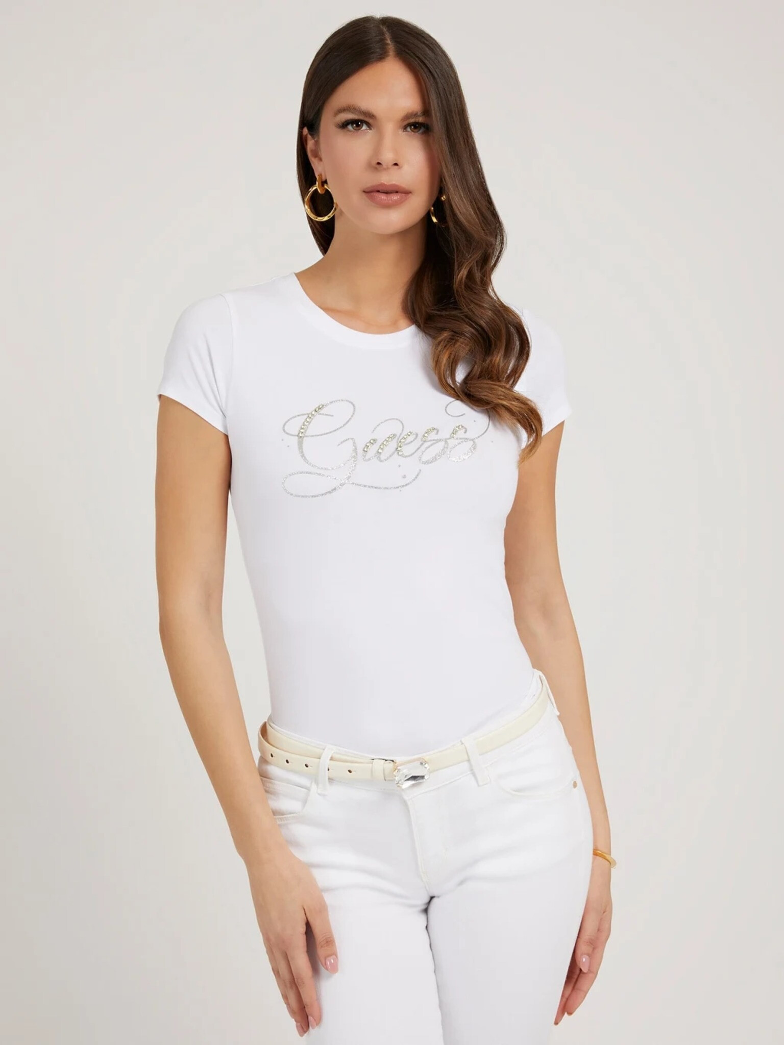 Guess Glitzy Tricou Alb - Pled.ro