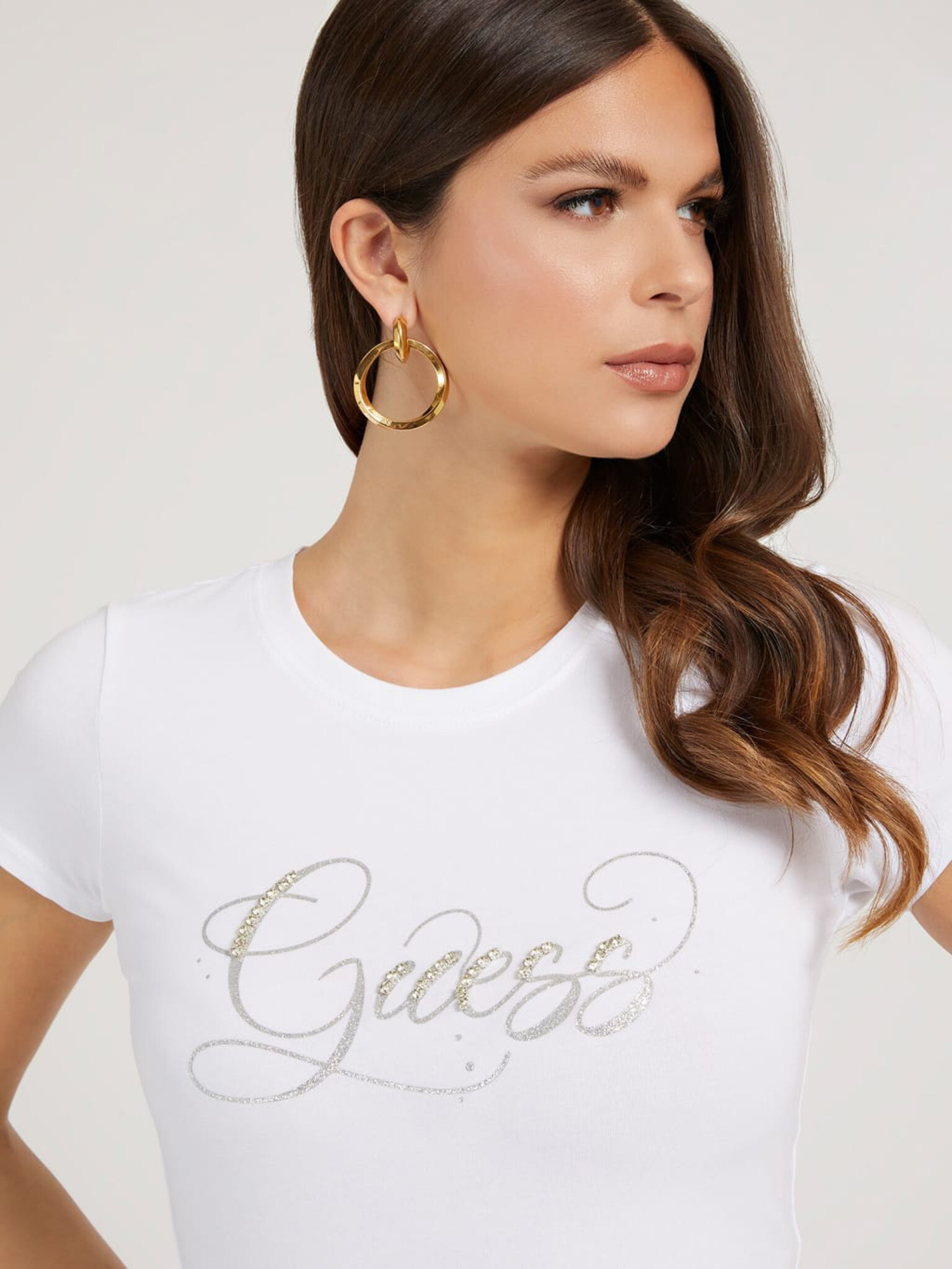 Guess Glitzy Tricou Alb - Pled.ro