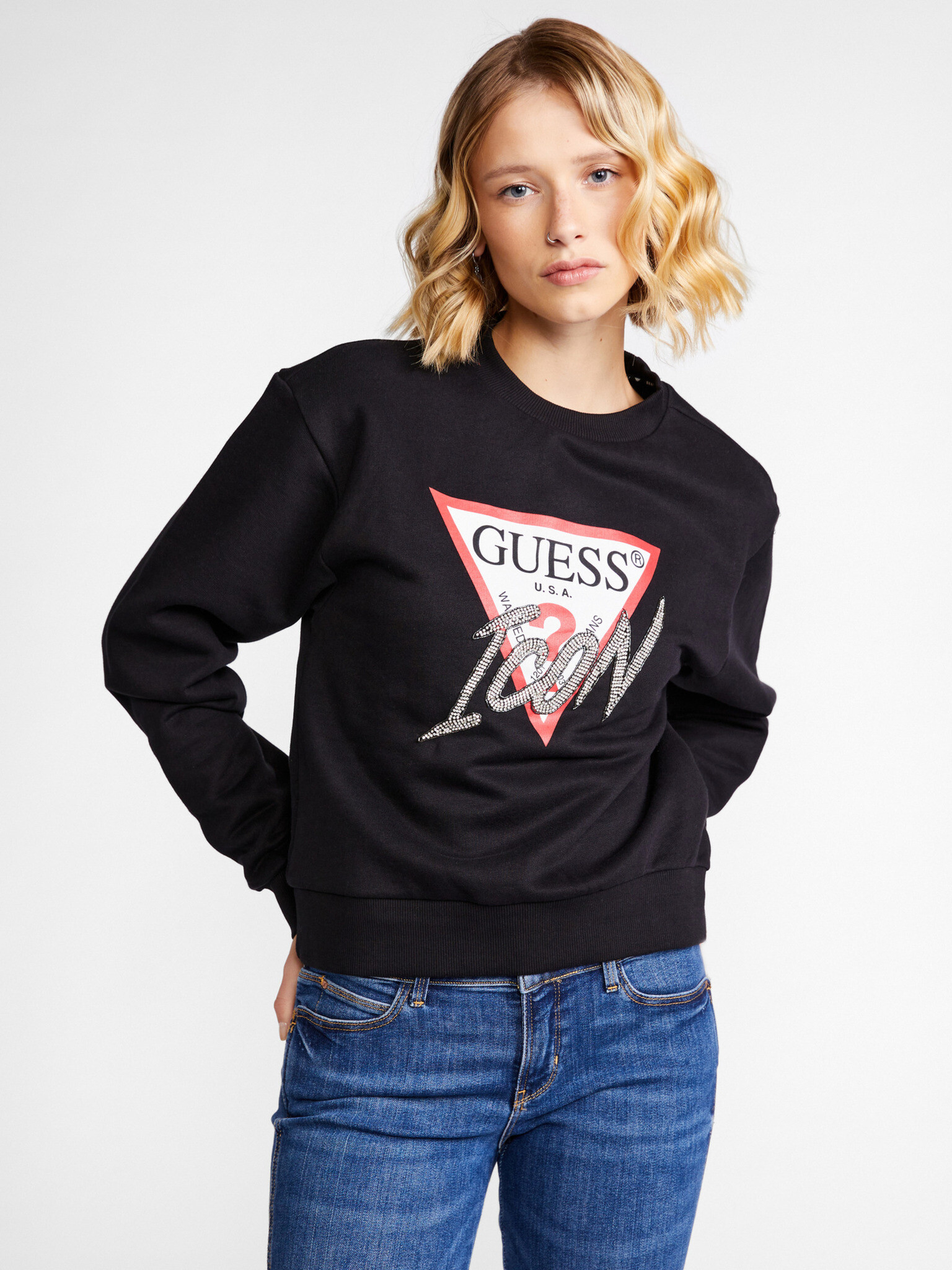 Guess Hanorac Negru - Pled.ro