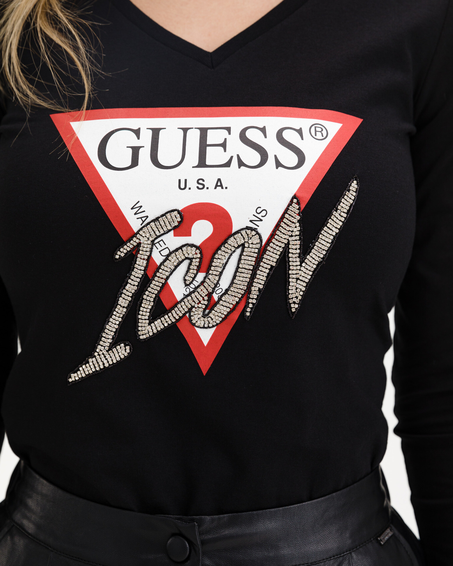 Guess Icon Tricou Negru - Pled.ro