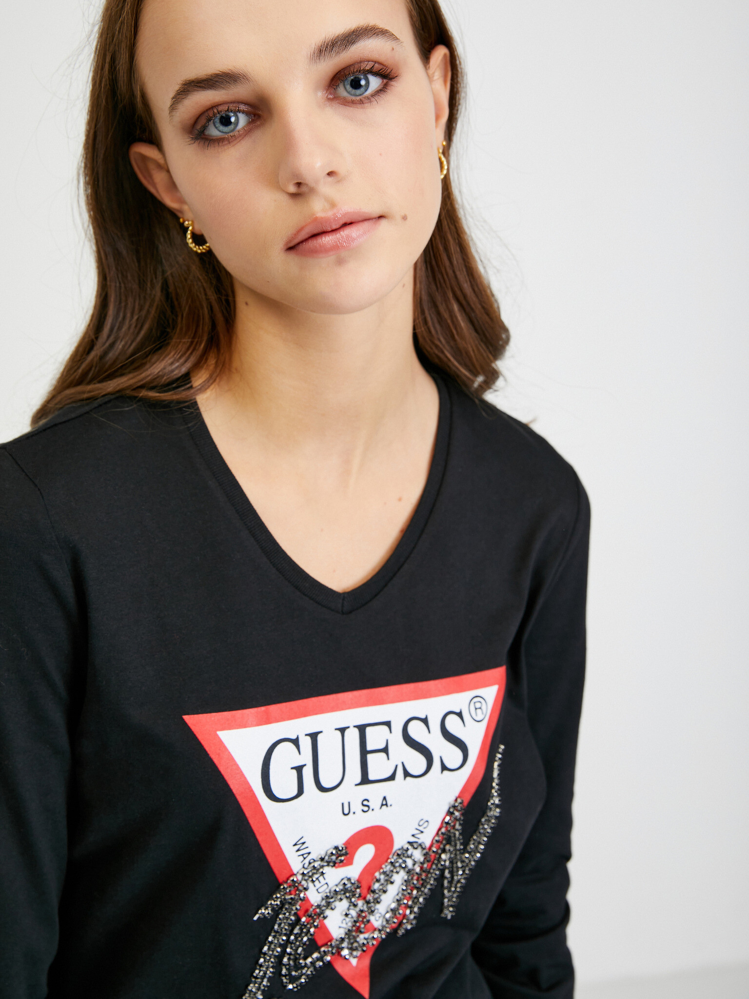 Guess Icon Tricou Negru - Pled.ro