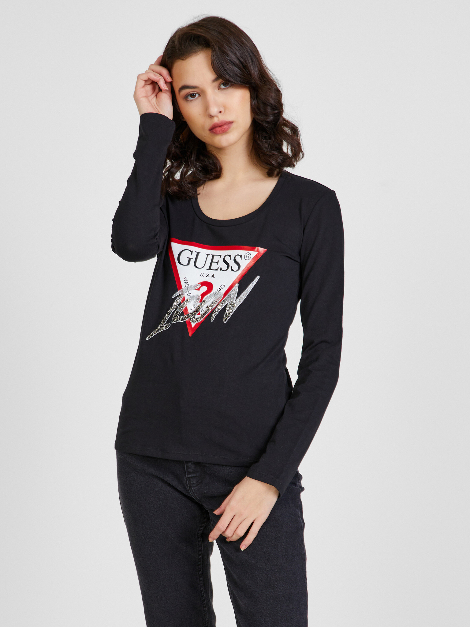 Guess Icon Tricou Negru - Pled.ro