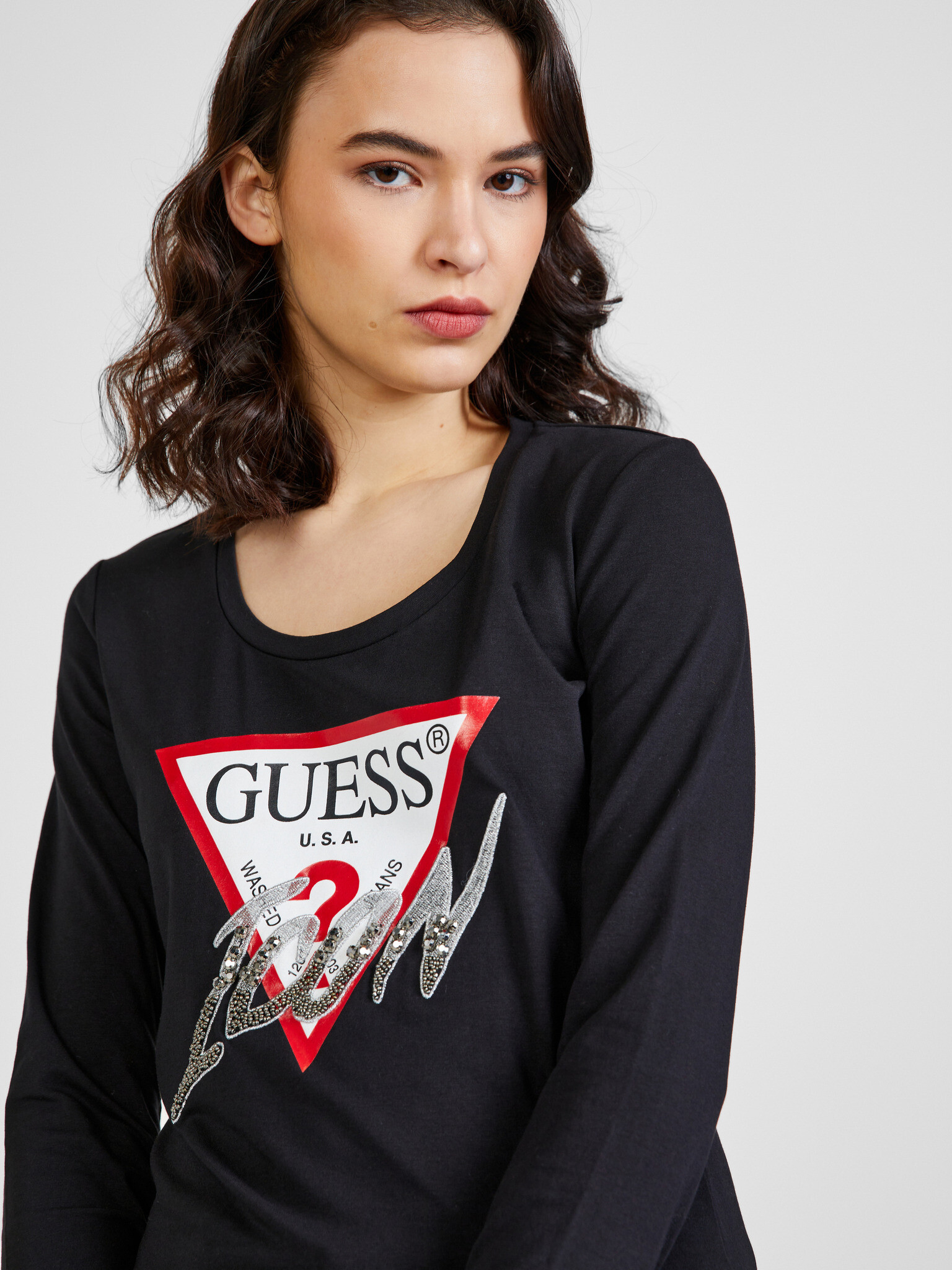 Guess Icon Tricou Negru - Pled.ro