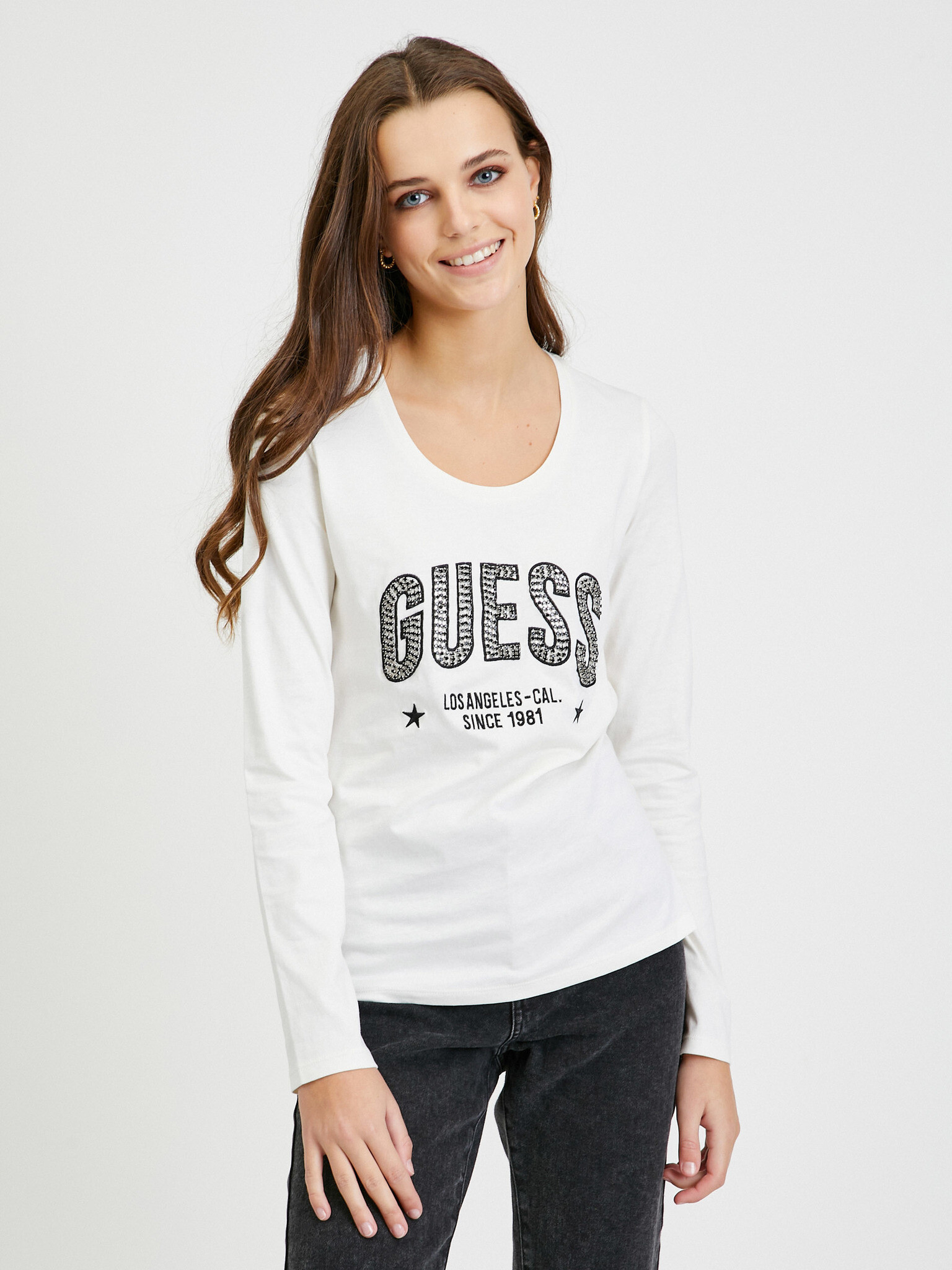 Guess Mirela Tricou Alb - Pled.ro