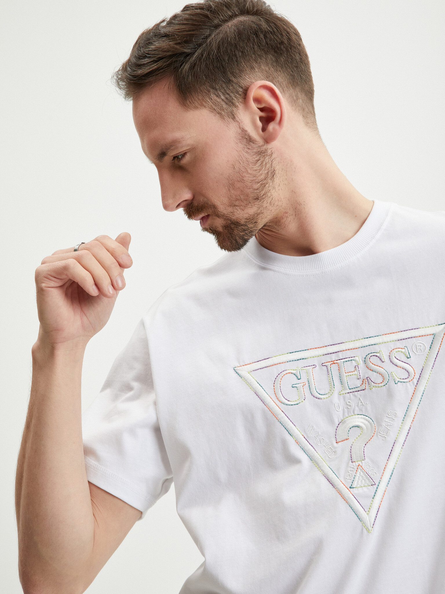 Guess Moisey Tricou Alb - Pled.ro