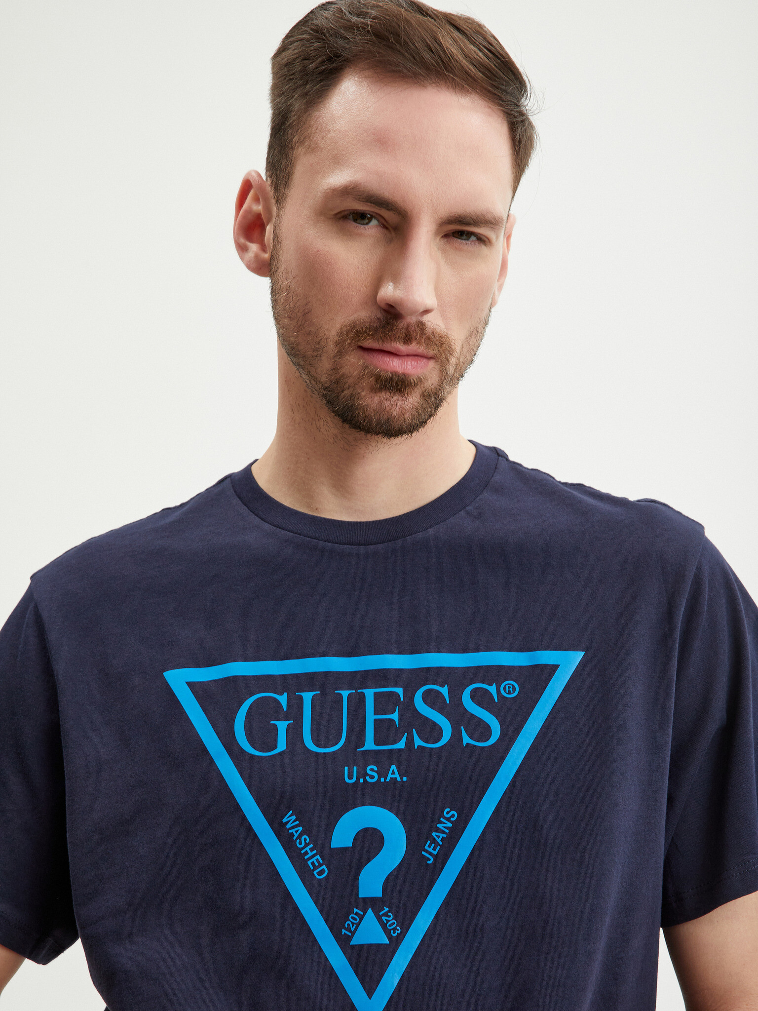 Guess Reflective Tricou Albastru - Pled.ro