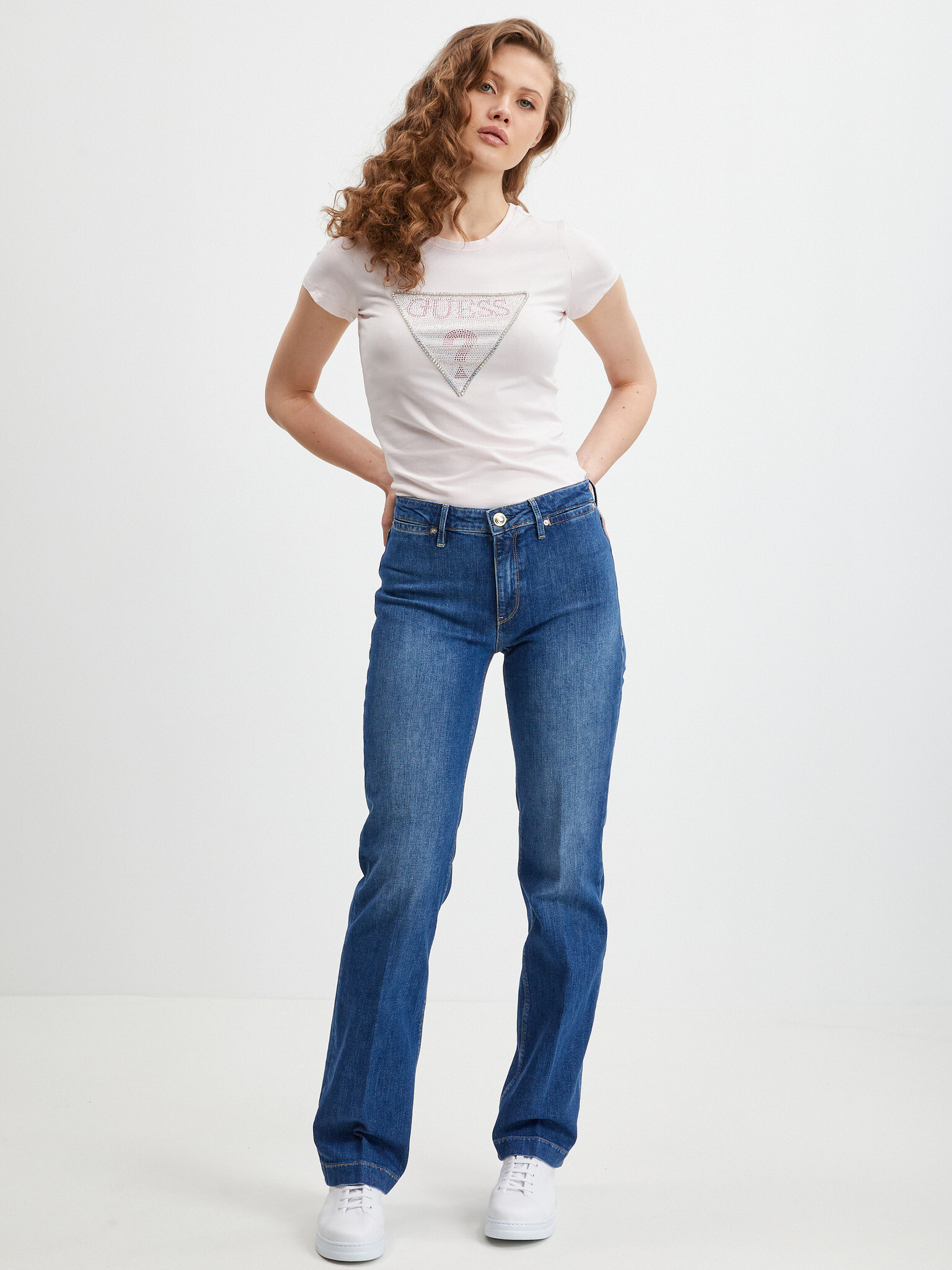 Guess Sexy Straight Marina Jeans Albastru - Pled.ro