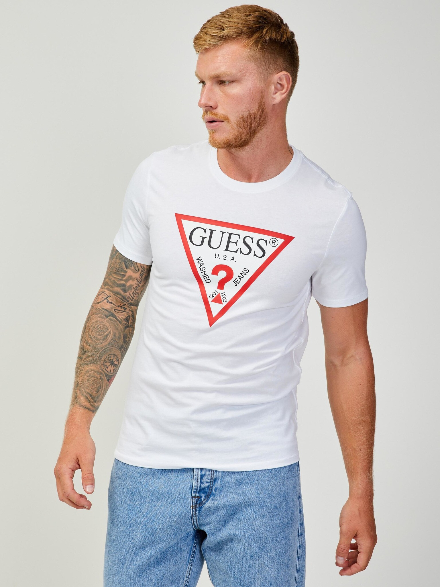 Guess Tricou Alb - Pled.ro