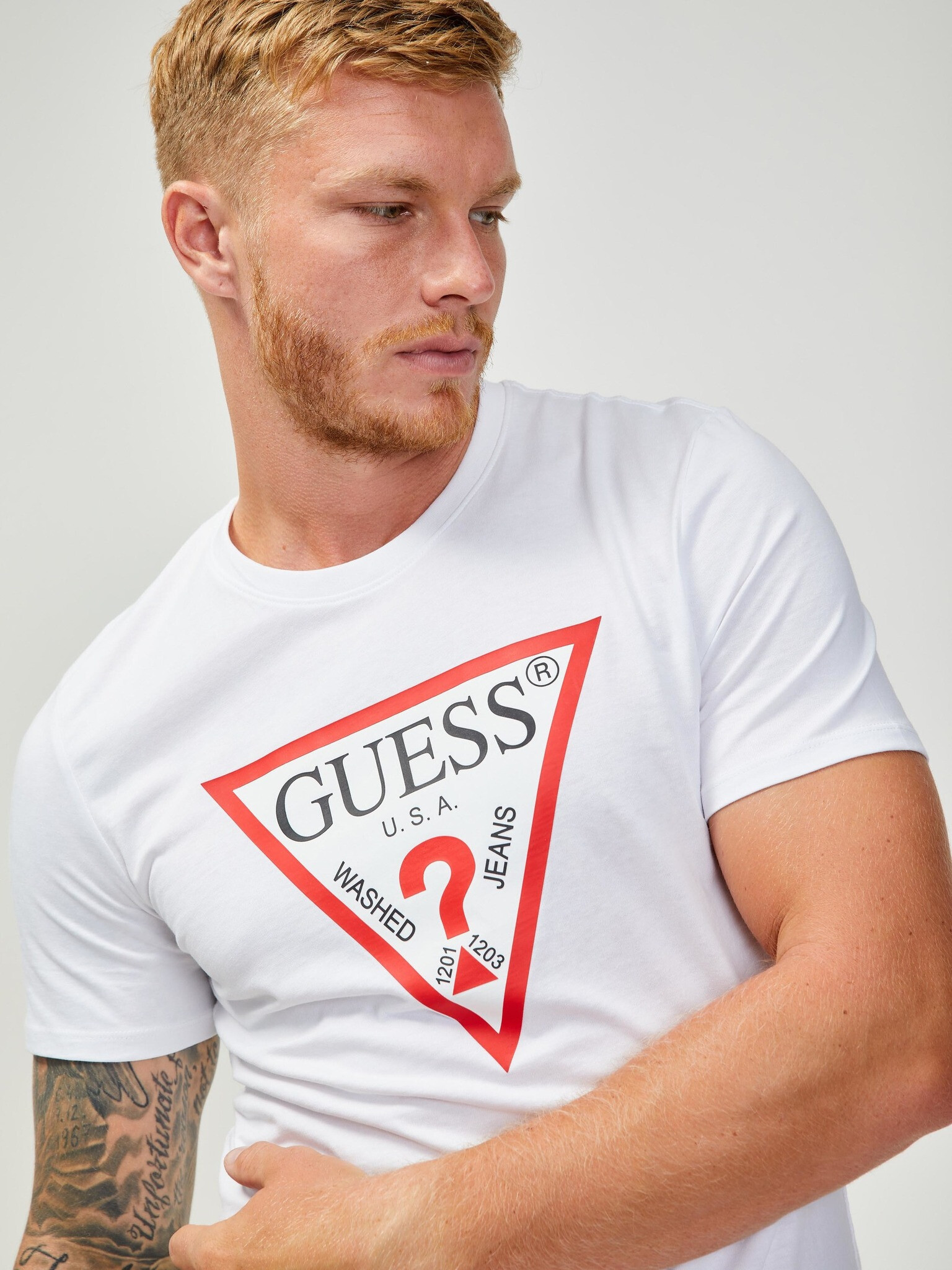 Guess Tricou Alb - Pled.ro