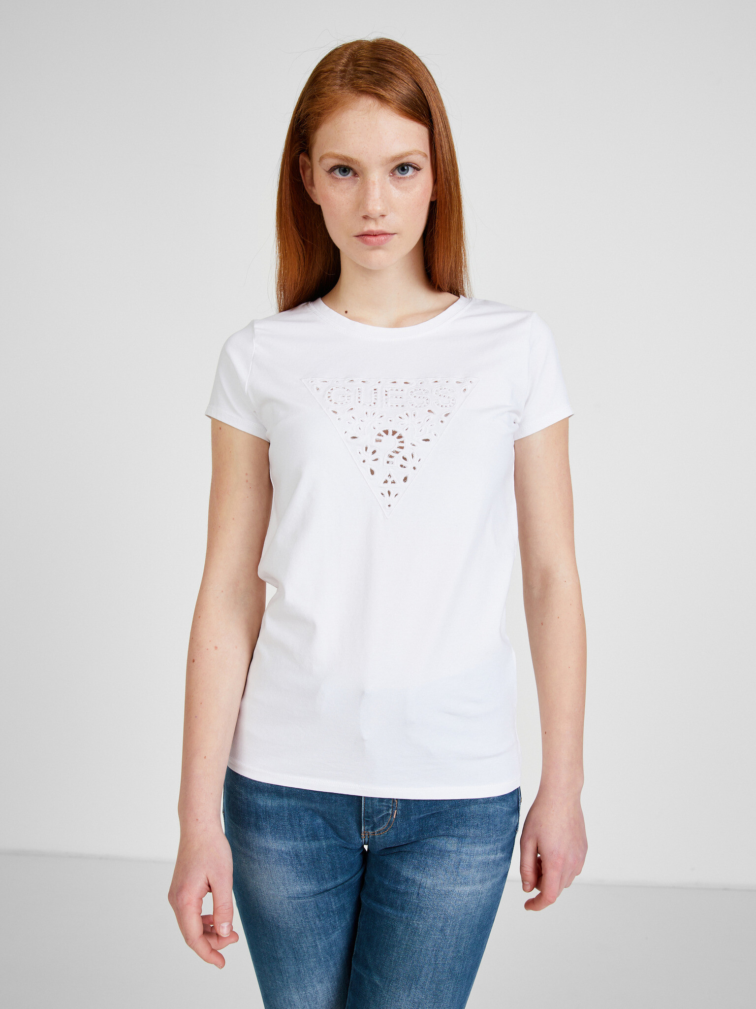 Guess Tricou Alb - Pled.ro