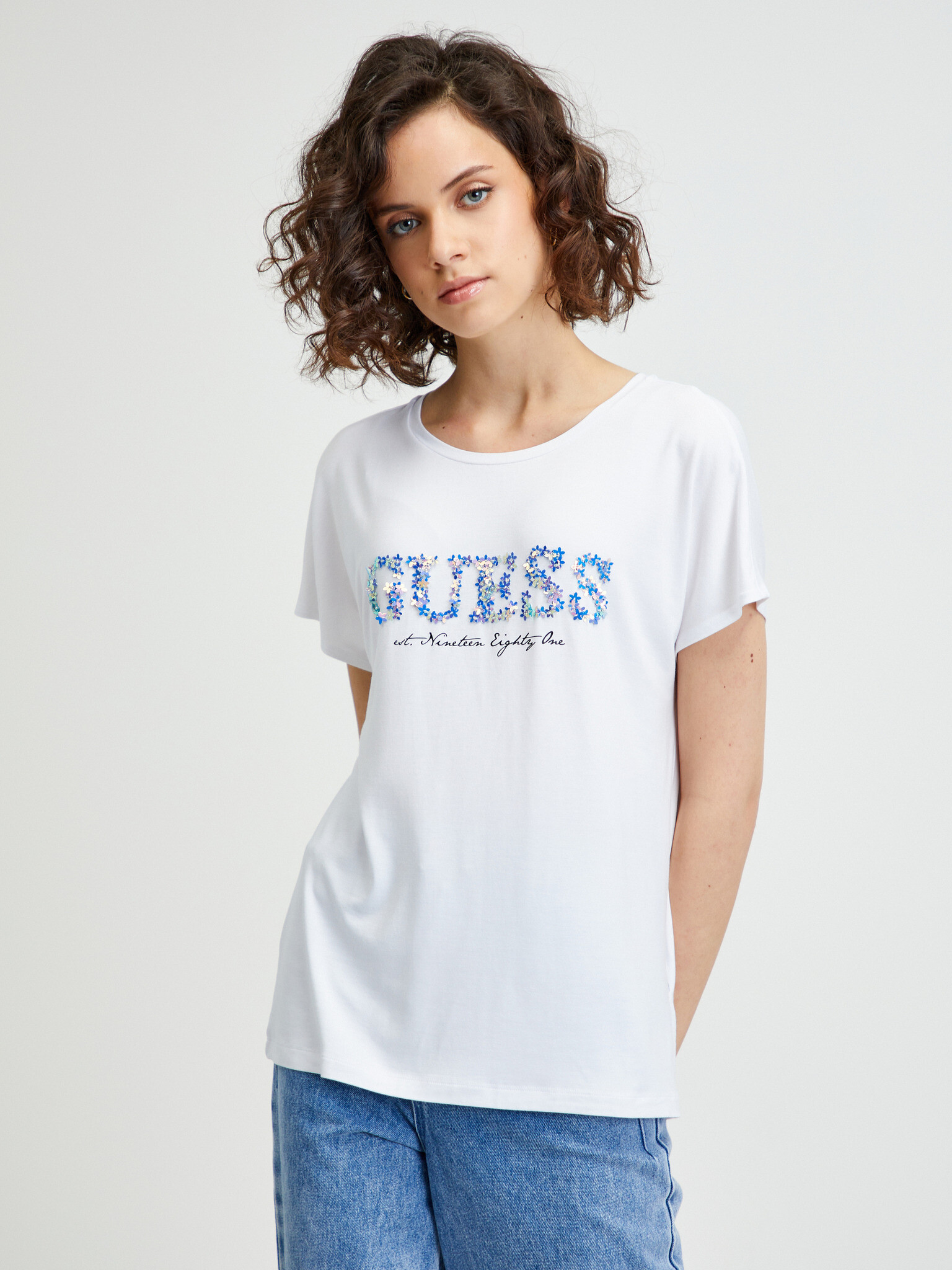 Guess Tricou Alb - Pled.ro