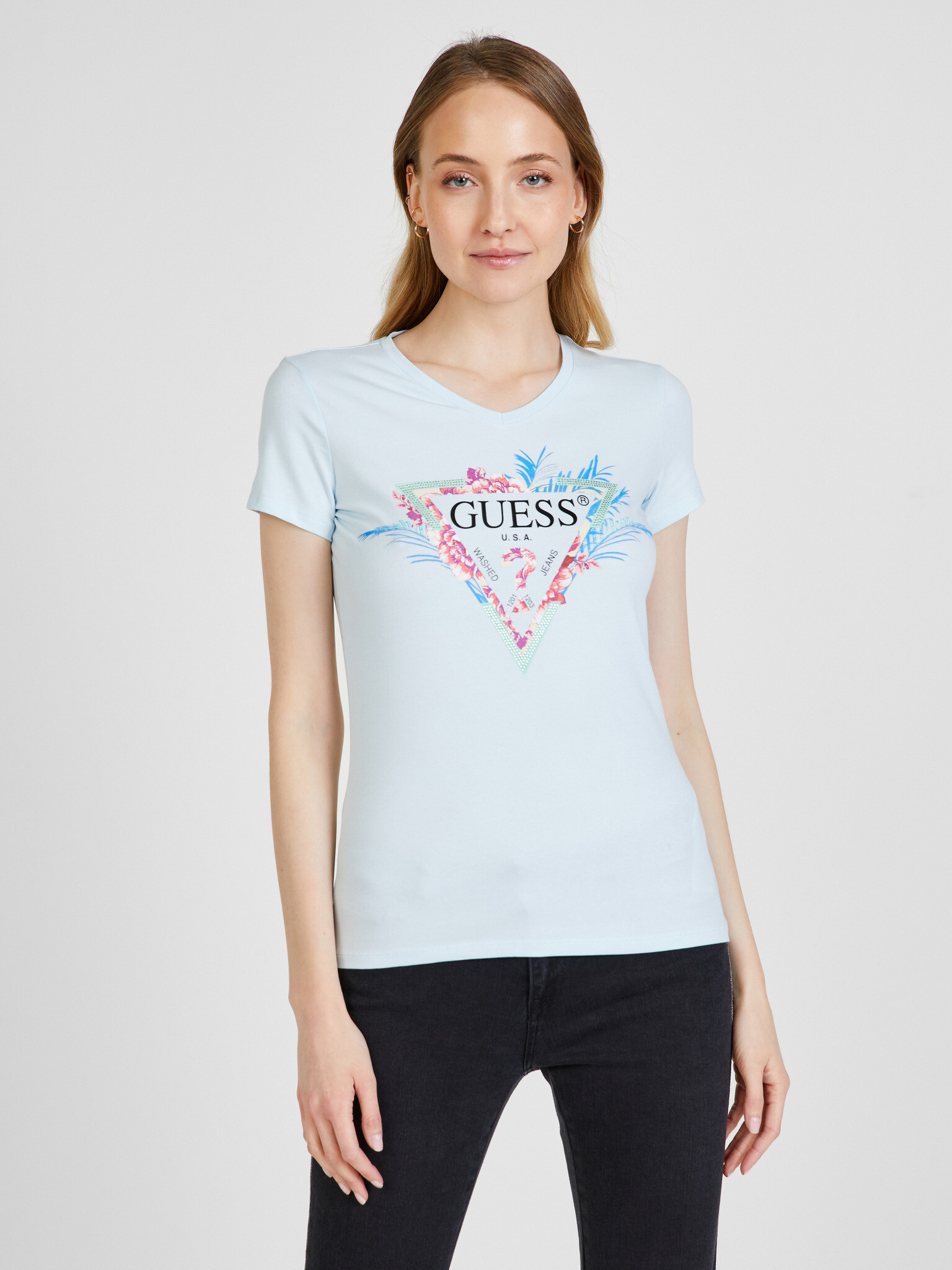 Guess Tricou Albastru - Pled.ro