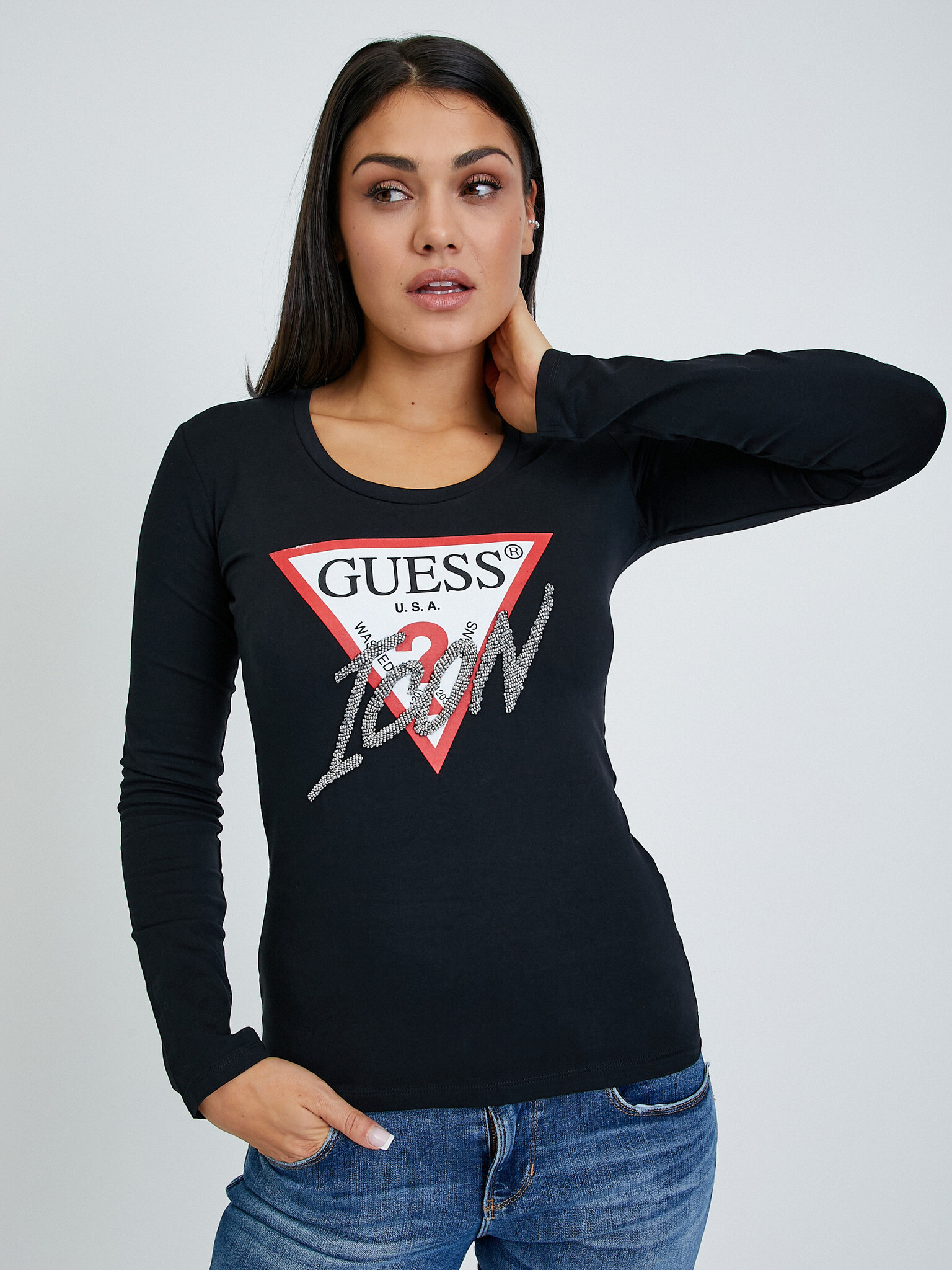 Guess Tricou Negru - Pled.ro