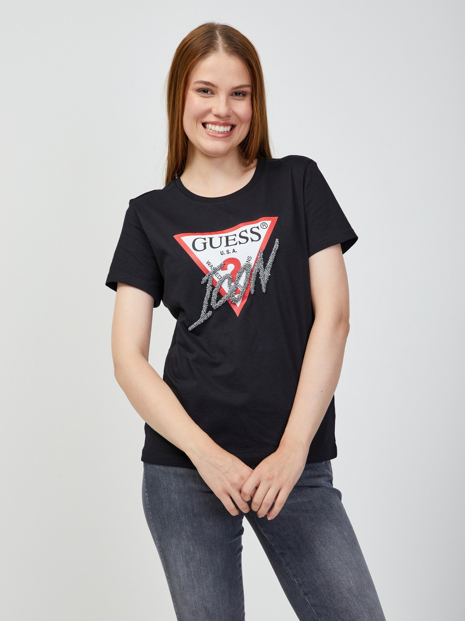 Guess Tricou Negru - Pled.ro