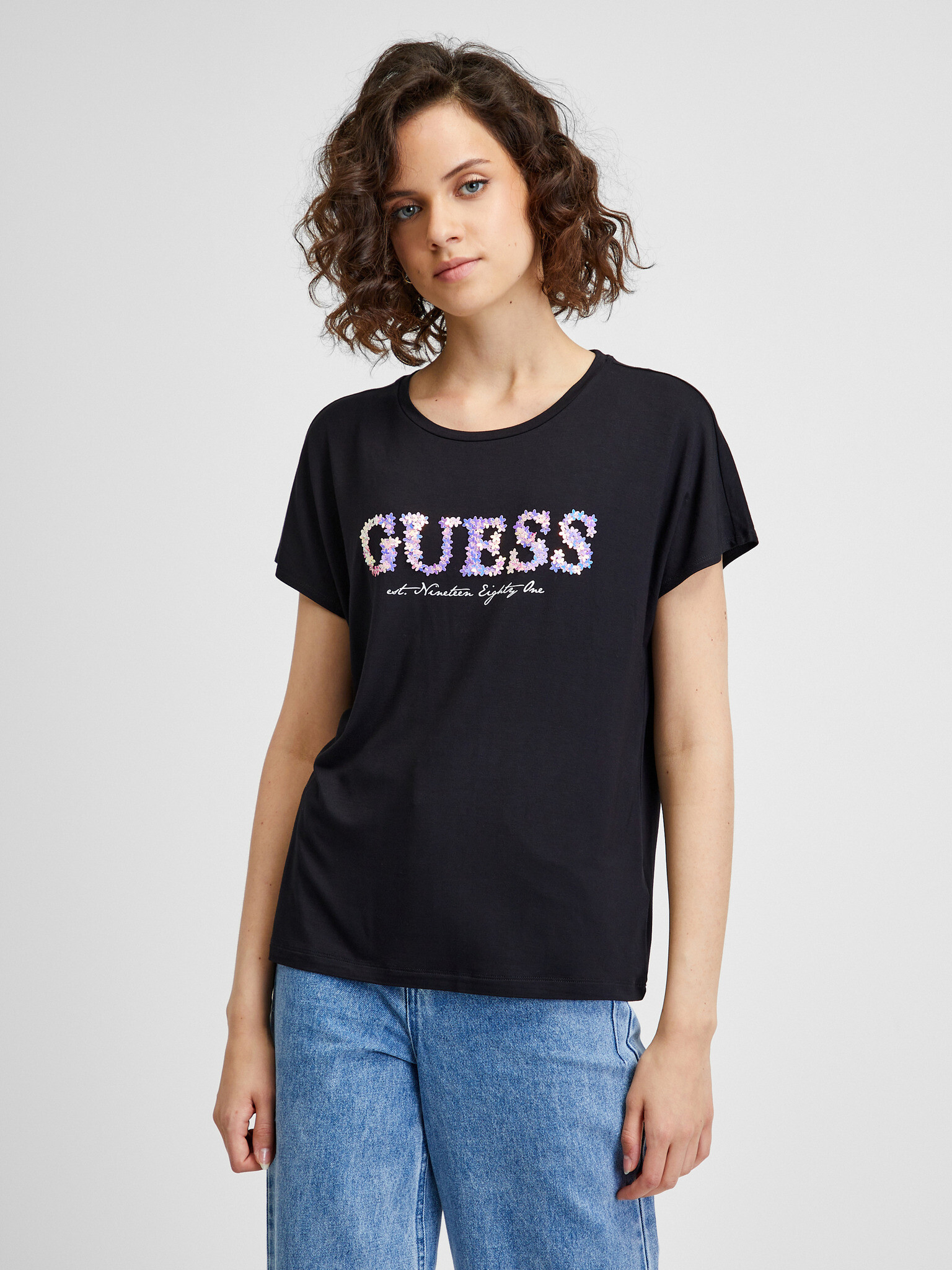 Guess Tricou Negru - Pled.ro