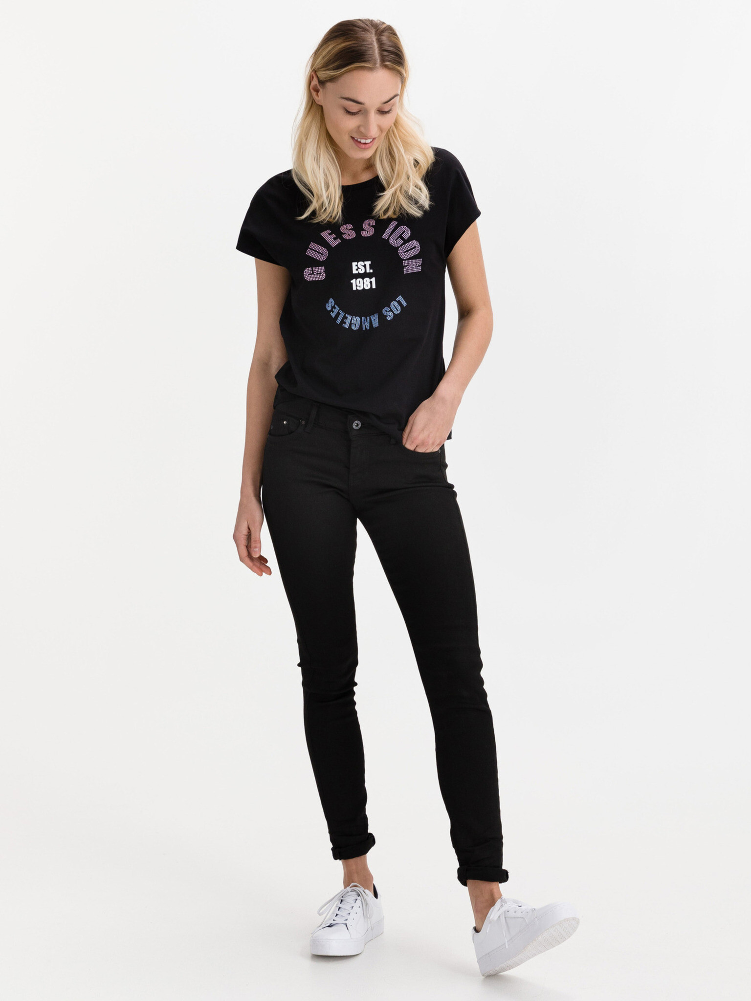 Guess Tricou Negru - Pled.ro