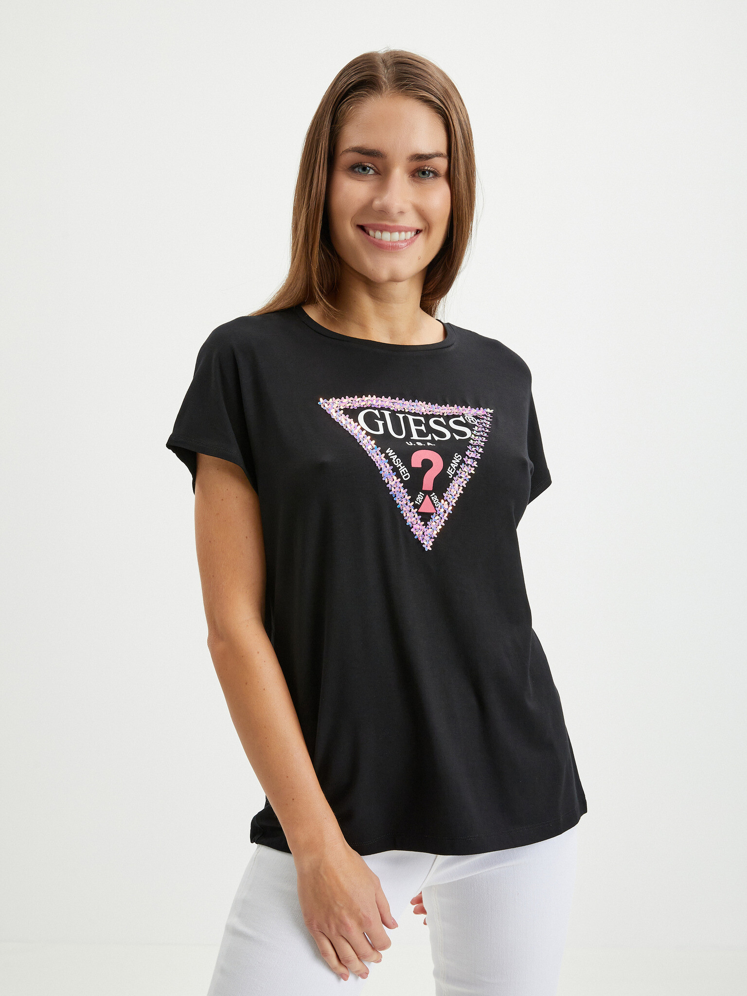 Guess Tricou Negru - Pled.ro