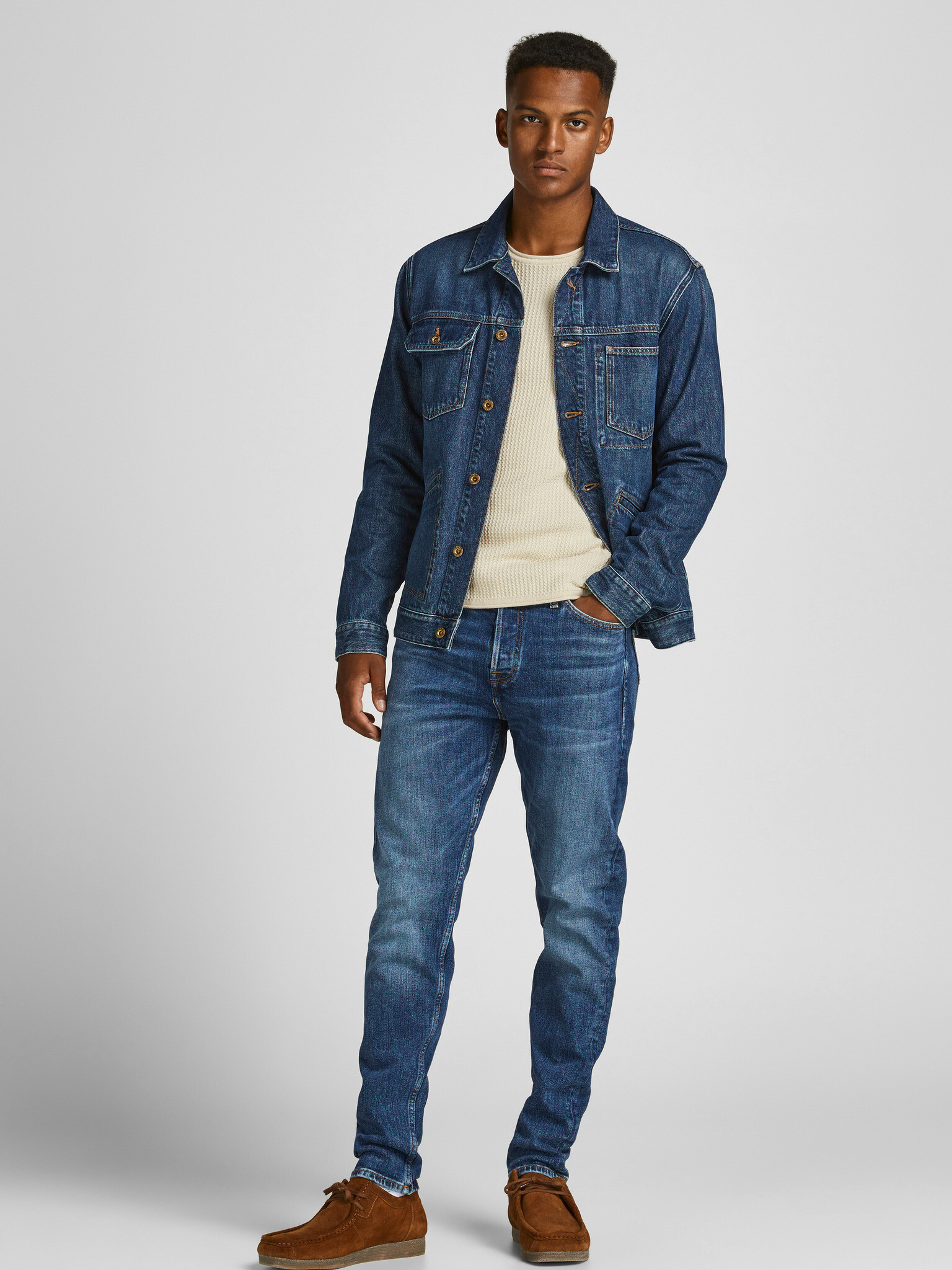 Jack & Jones Carlos Pulover Alb - Pled.ro