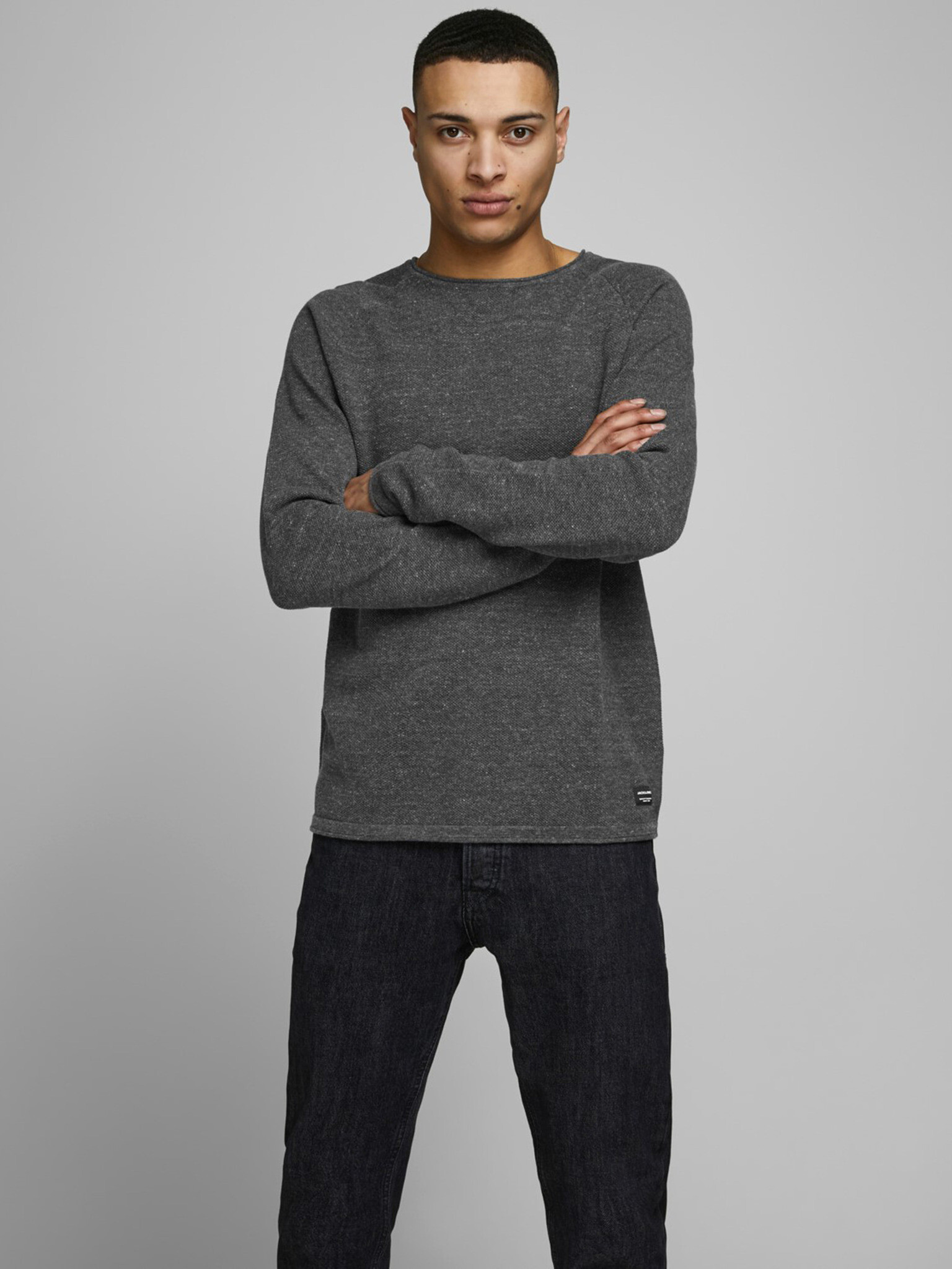 Jack & Jones Ehill Pulover Gri - Pled.ro