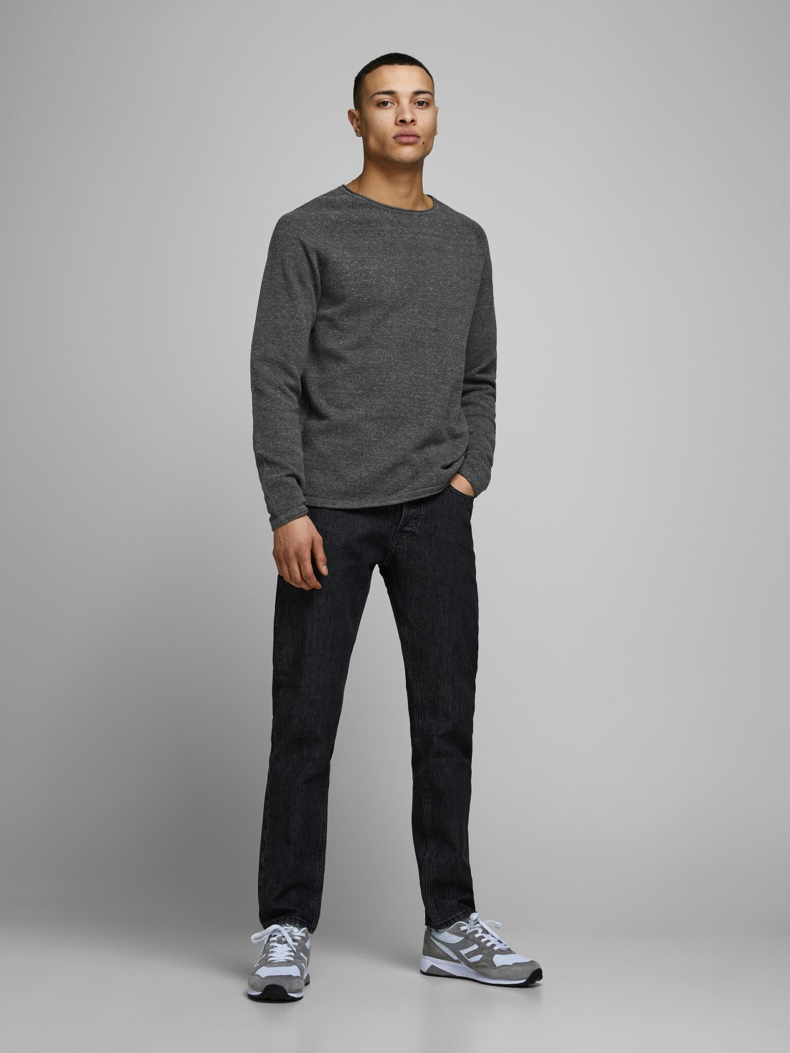 Jack & Jones Ehill Pulover Gri - Pled.ro