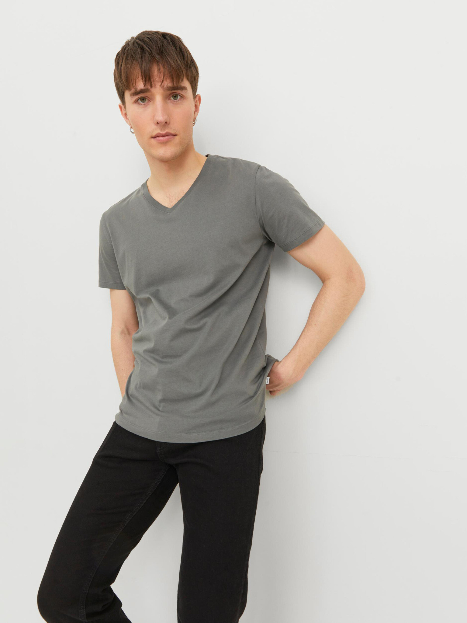 Jack & Jones Organic Tricou Gri - Pled.ro