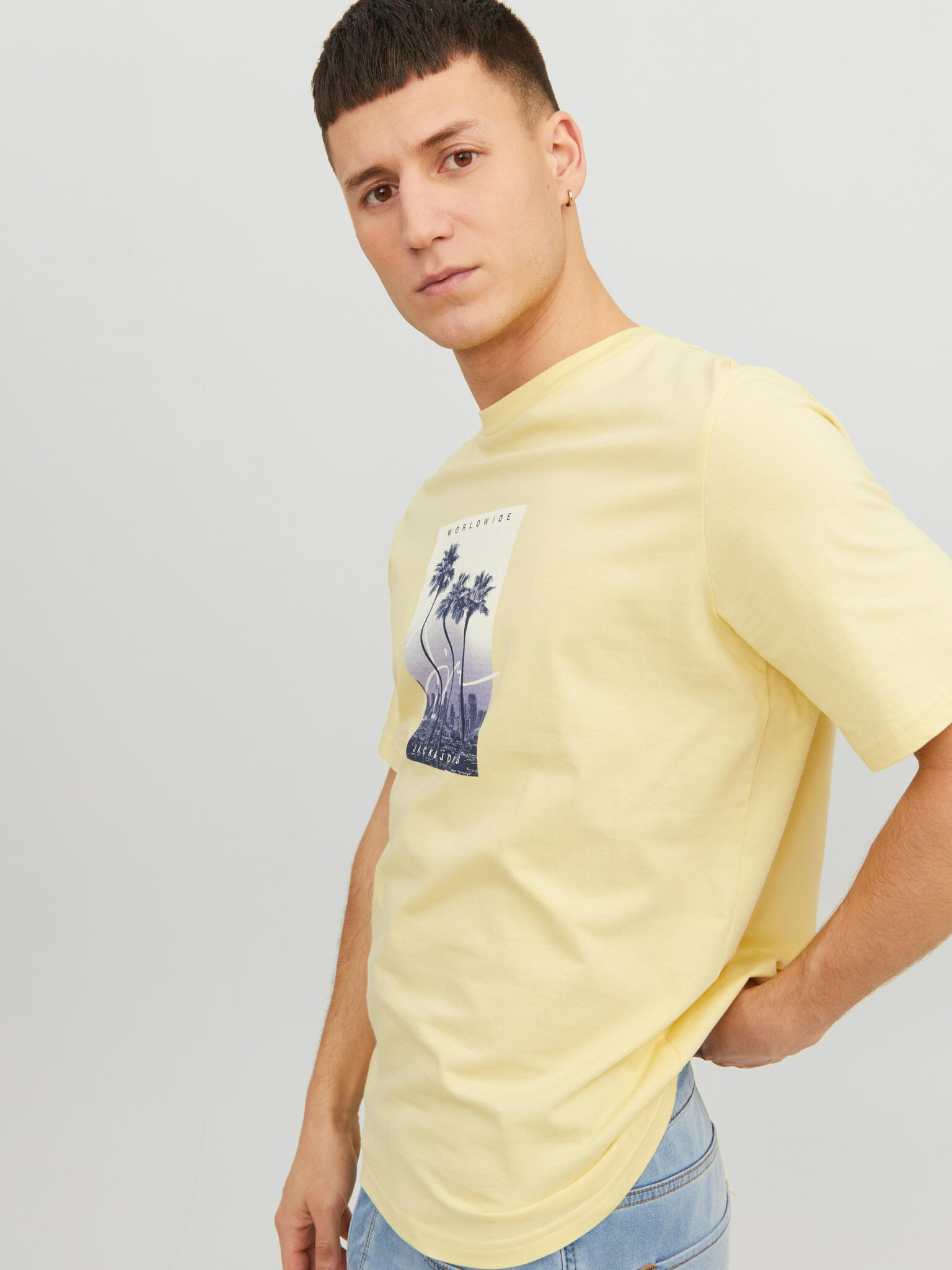 Jack & Jones Splash Tricou Galben - Pled.ro