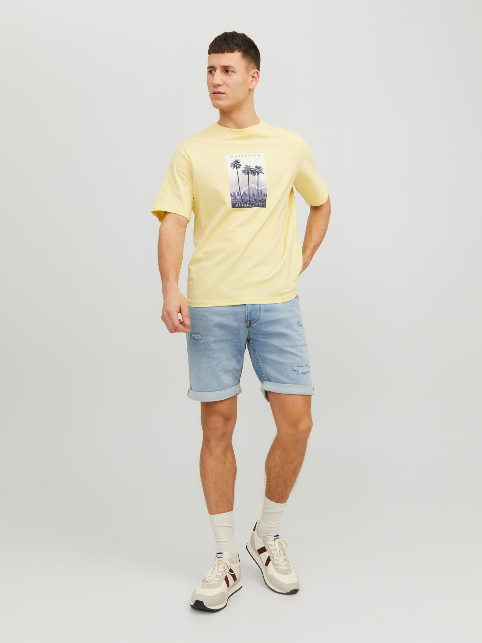 Jack & Jones Splash Tricou Galben - Pled.ro