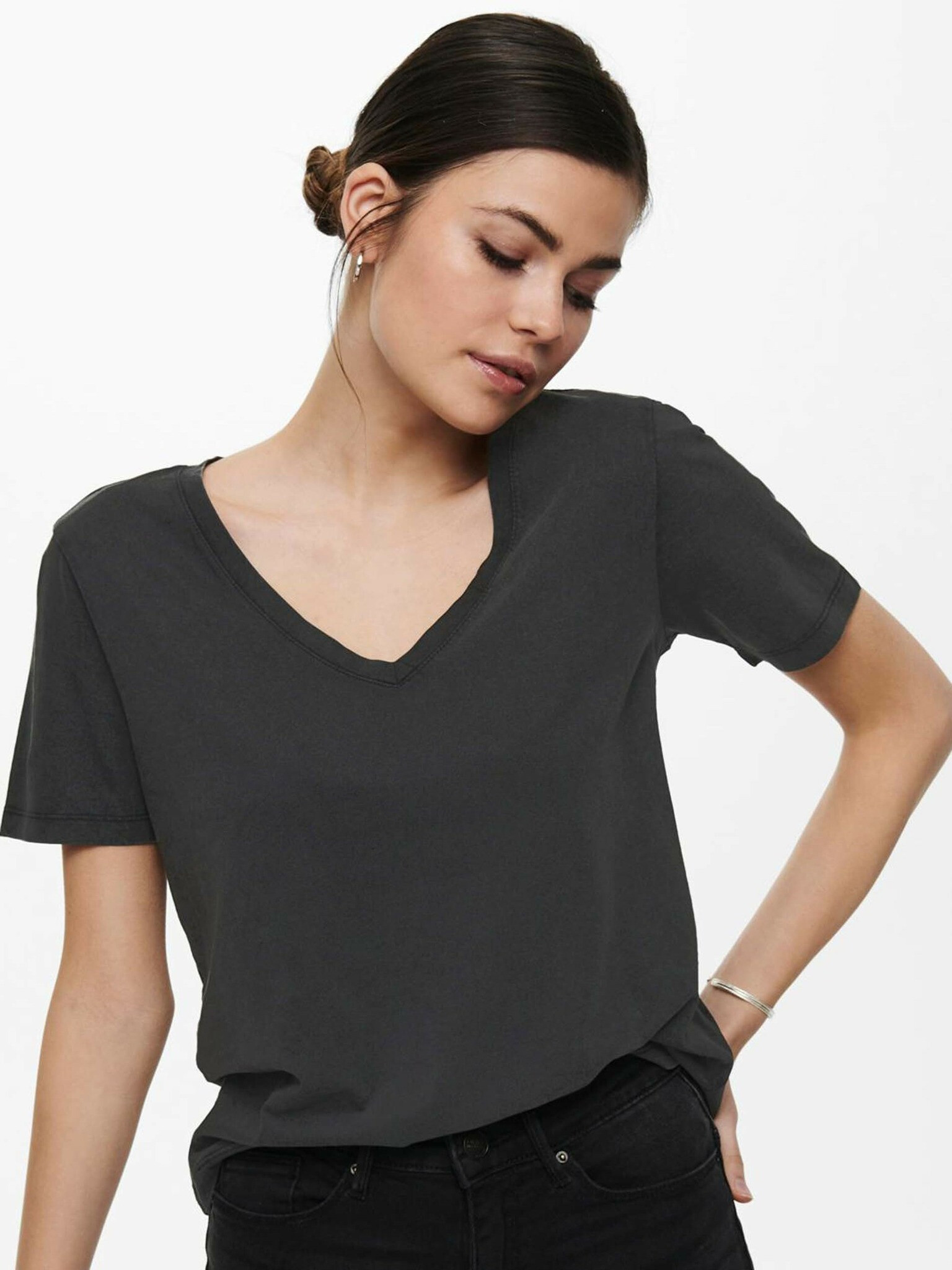 Jacqueline de Yong Farock Tricou Negru - Pled.ro