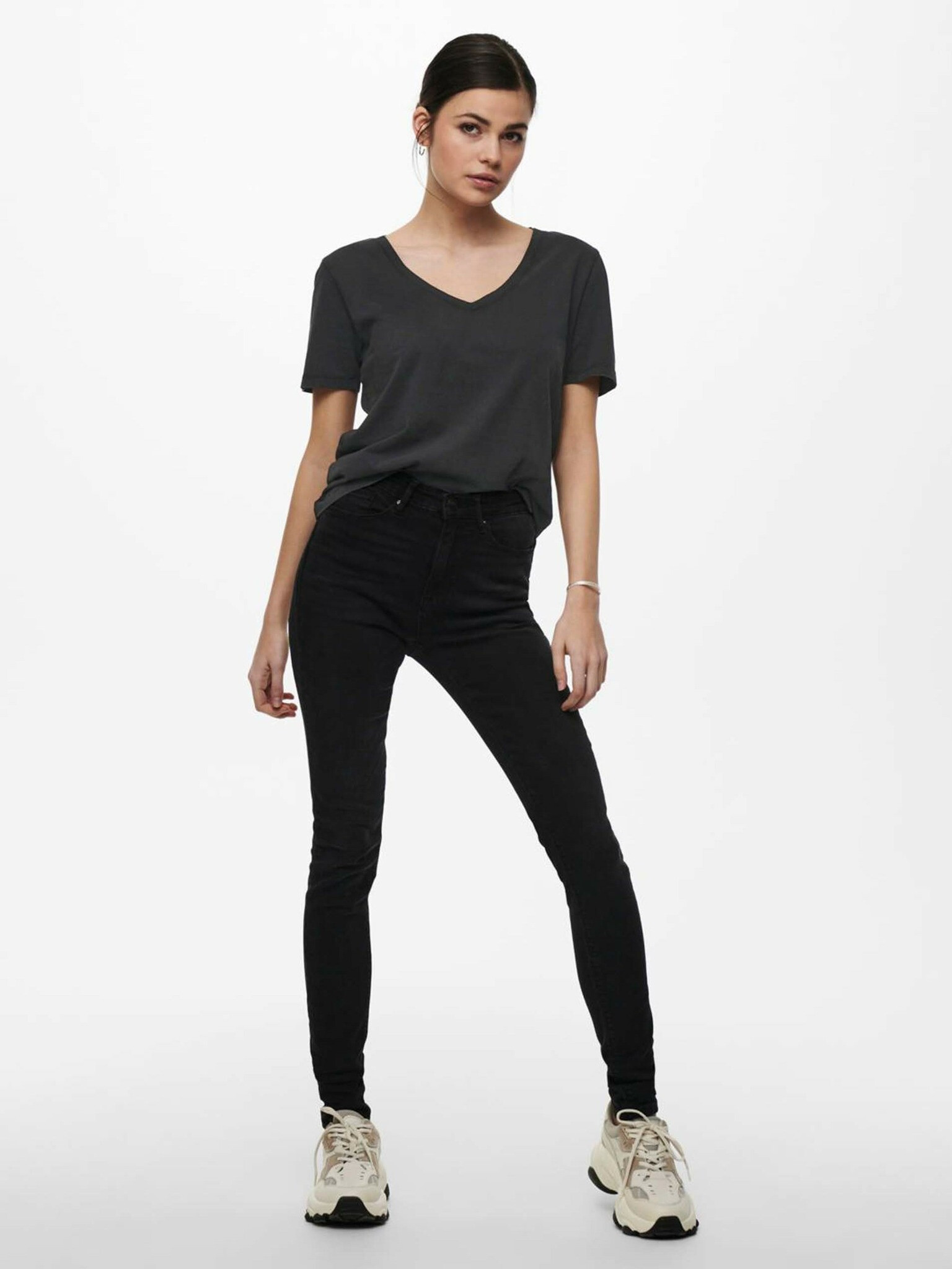 Jacqueline de Yong Farock Tricou Negru - Pled.ro