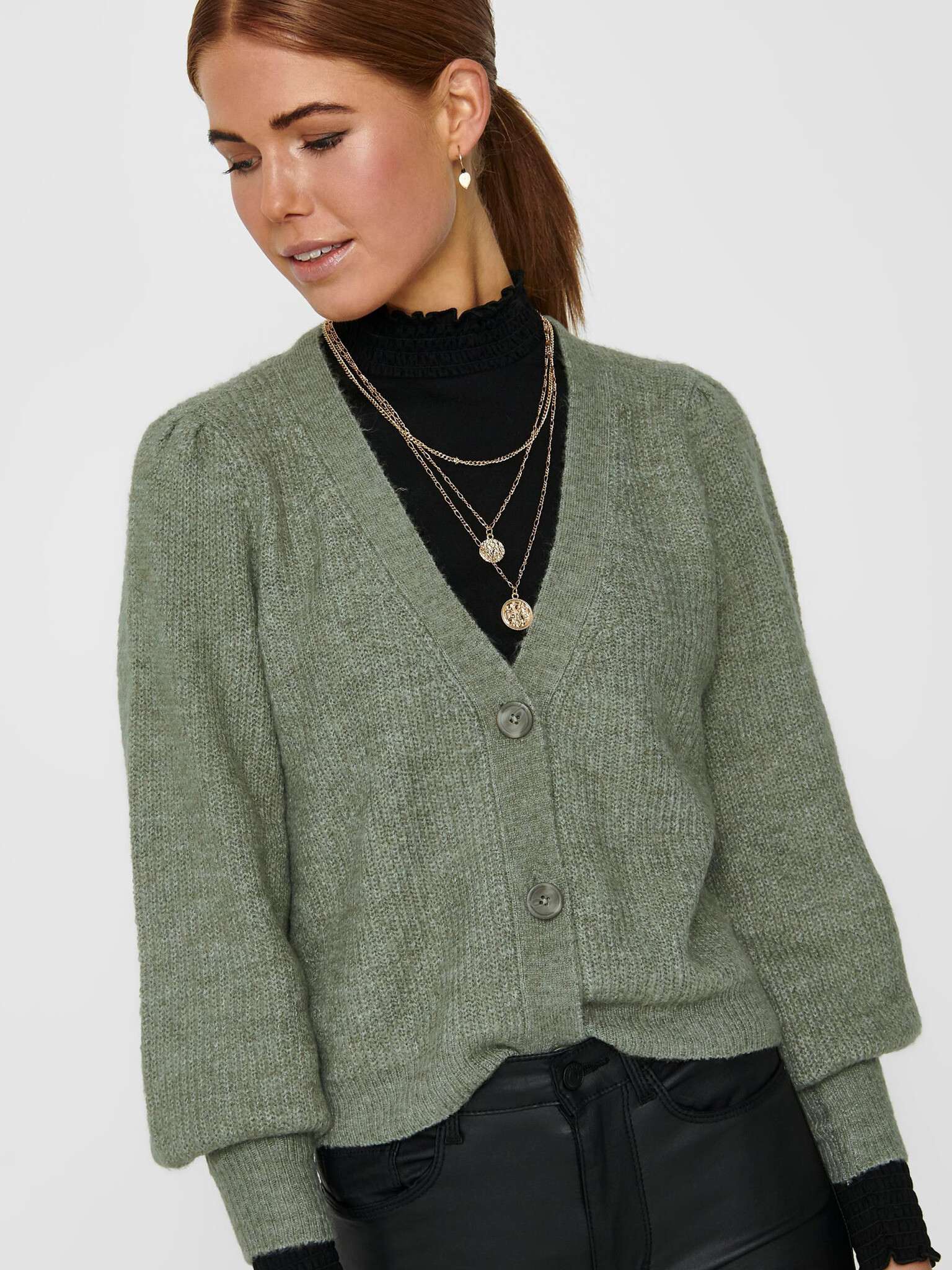 Jacqueline de Yong Rea Cardigan Verde - Pled.ro